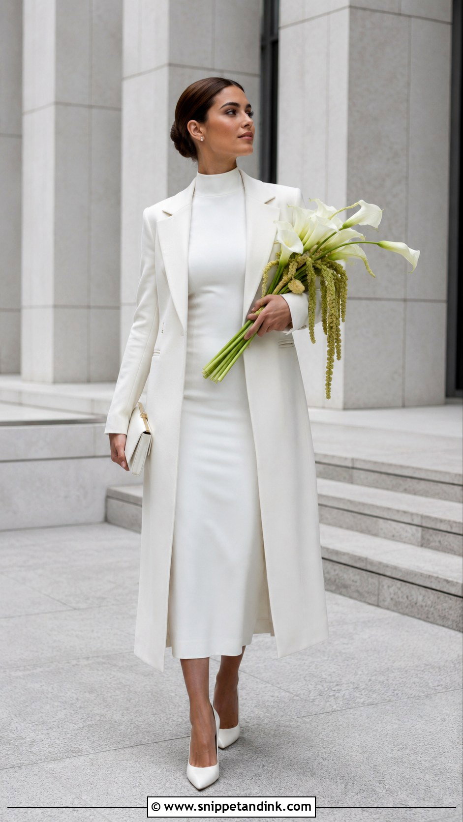 High Neck Column Wedding Dress - Snippet and Ink - 20 Justice of the Peace Wedding Dress Ideas