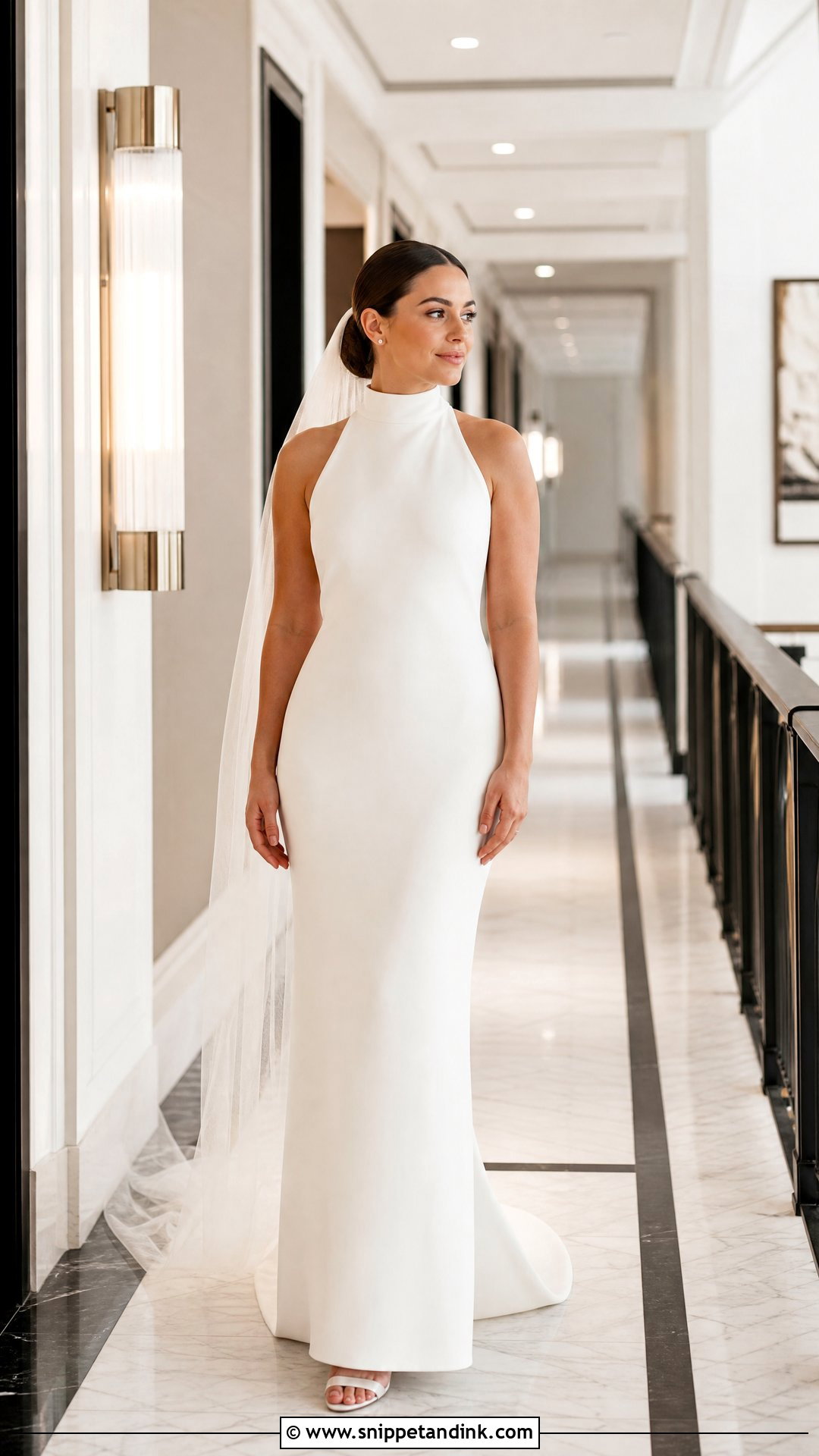 High Neck Column Wedding Dress - Snippet and Ink - 20 Size 10 Wedding Dress Ideas