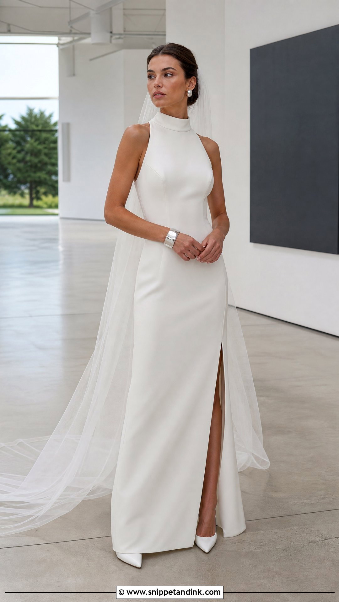 High Neck Column Wedding Gown - Snippet and Ink - 20 Simple Wedding Gowns Elegant Classy