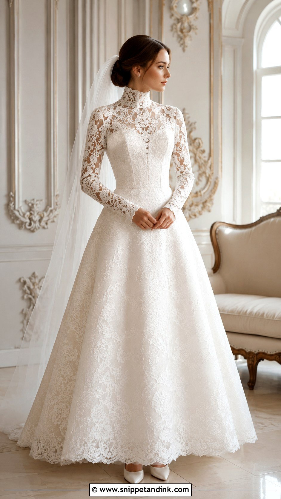 High Neck Corset Bridal Gown - Snippet and Ink - 20 Corset Bridal Gown Ideas