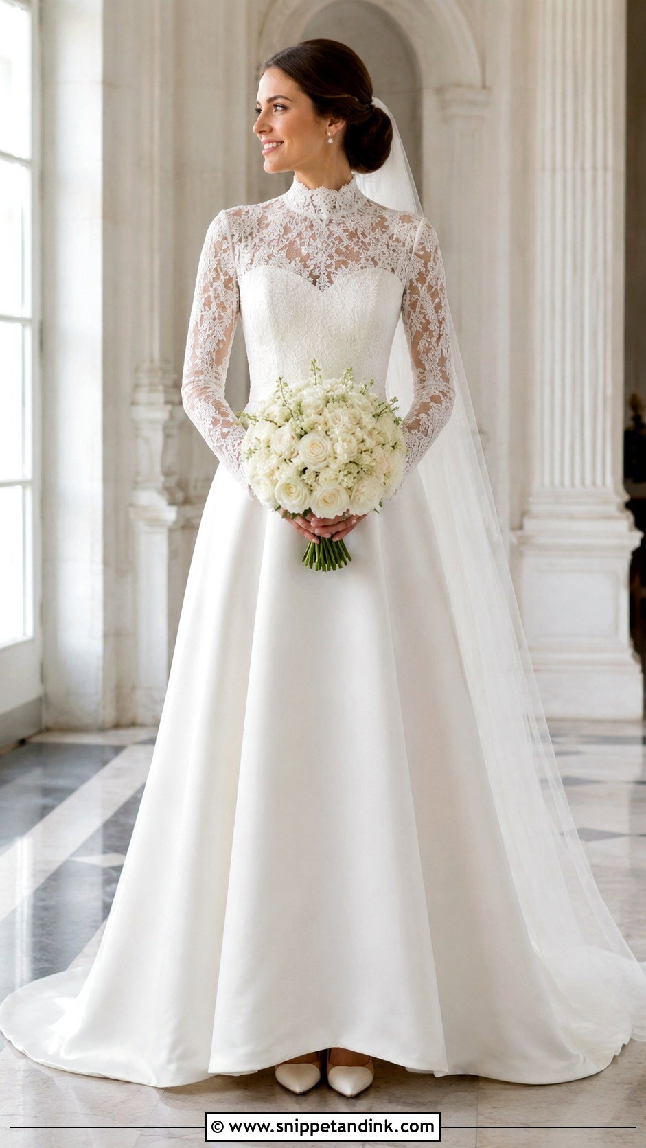 High Neck Corseted Wedding Dress - Snippet and Ink - 20 Corseted Wedding Dress Ideas