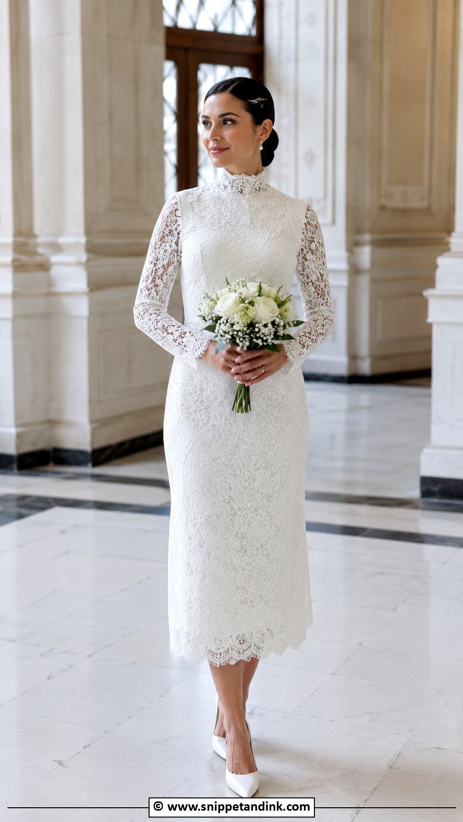 High Neck Court Wedding Dress - Snippet and Ink - 30 Court Wedding Dress Ideas