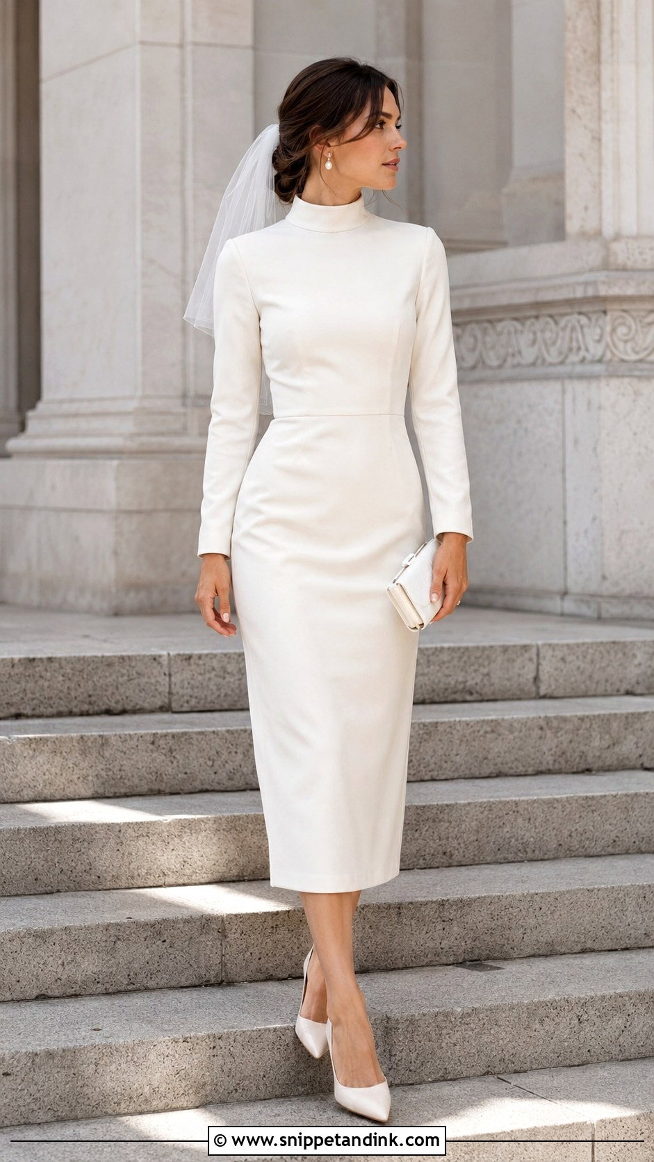 High Neck Courthouse Wedding Dress - Snippet and Ink - 25 High Neck Wedding Dresses