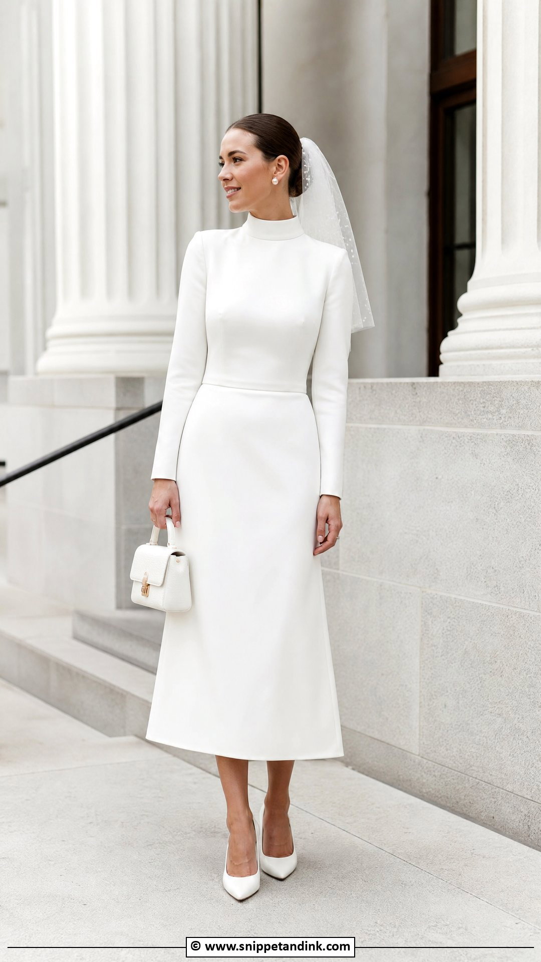 High Neck Courthouse Wedding Dress - Snippet and Ink - 35 High Neck Wedding Dress Ideas