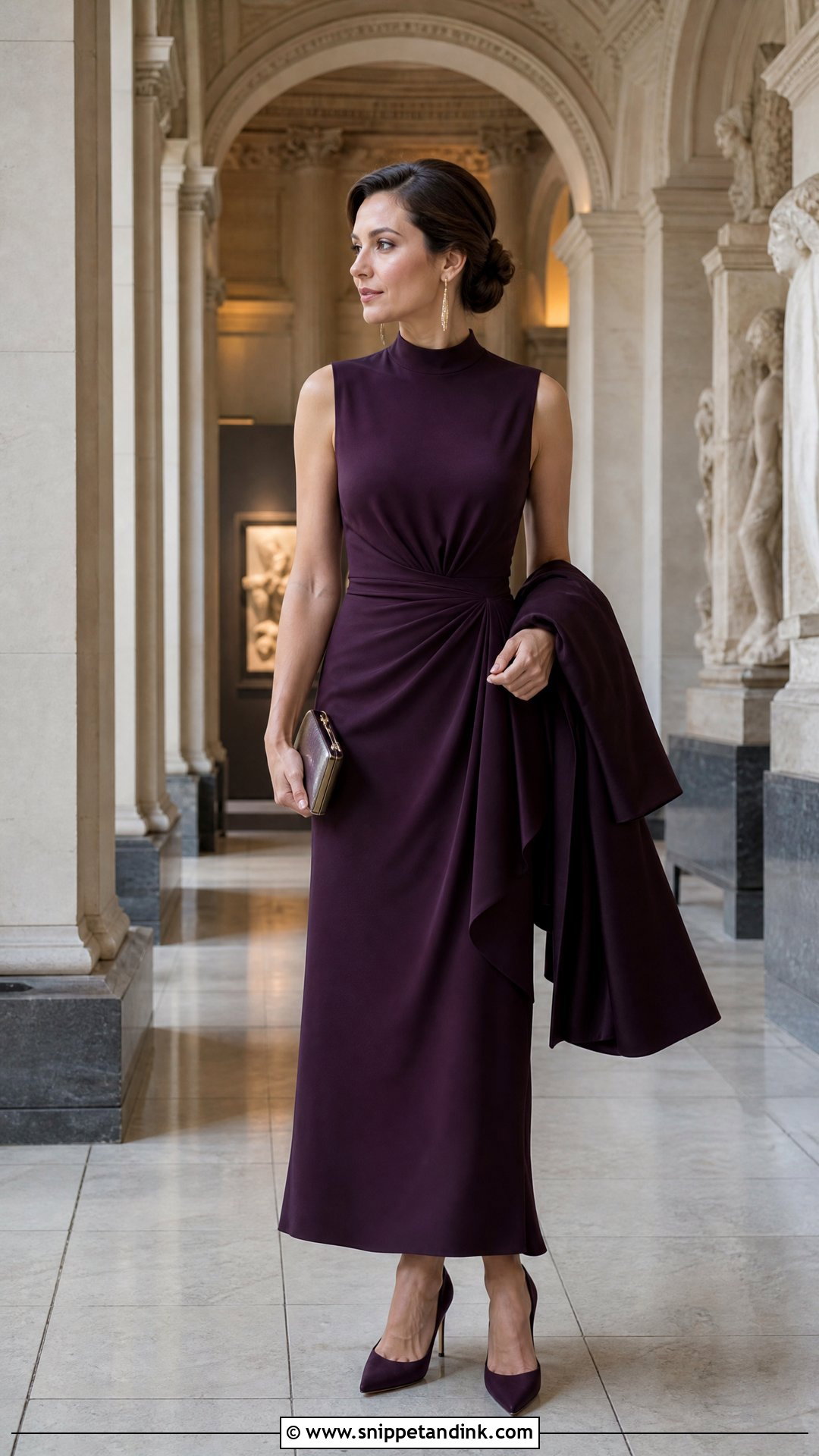 High Neck Crepe Dress Cocktail Formal Wedding Attire - Snippet and Ink - 25 Cocktail Formal Wedding Attire Ideas