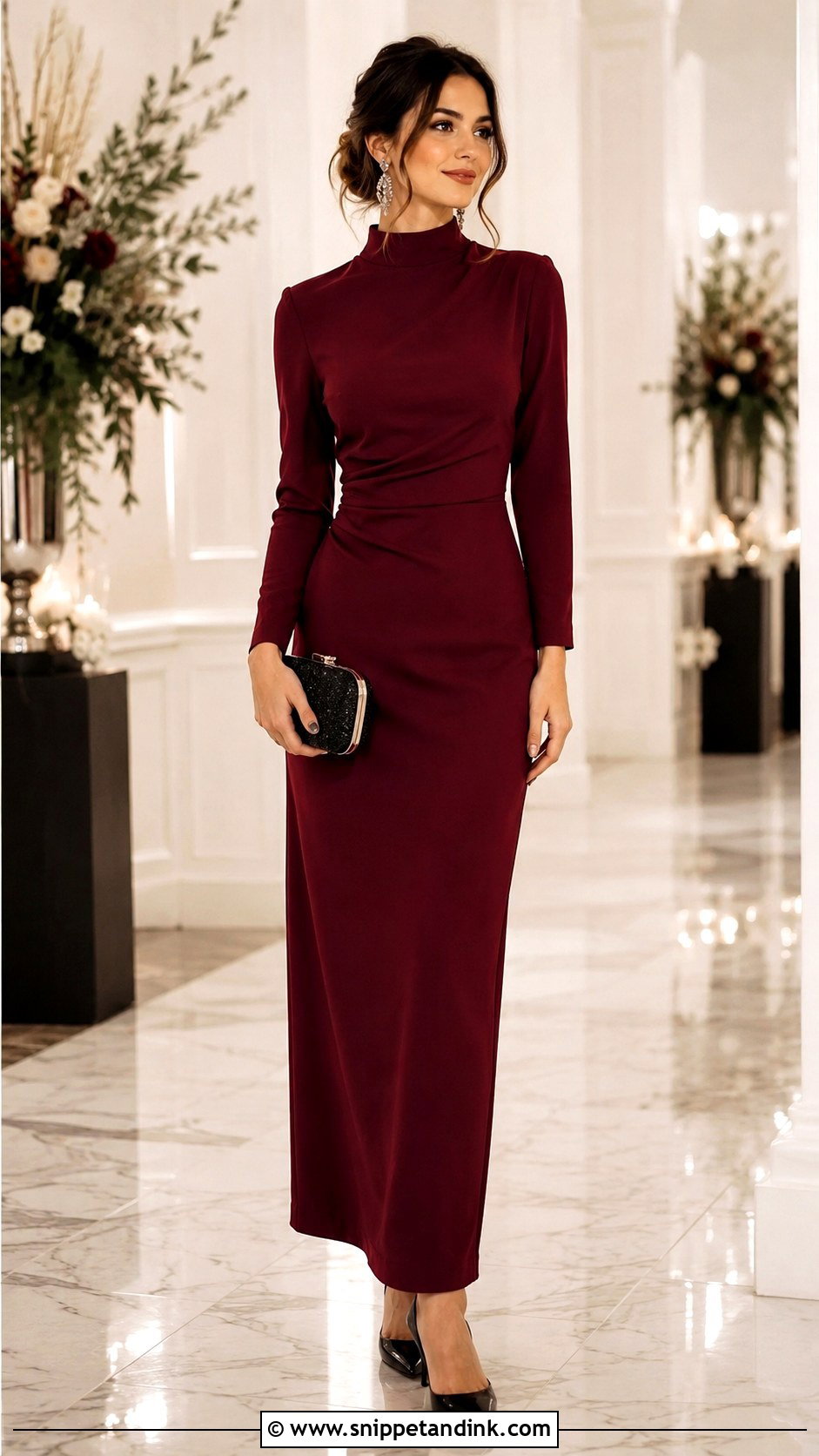 High Neck Dress Winter Wedding Outfit - Snippet and Ink - 30 Winter Wedding Outfits