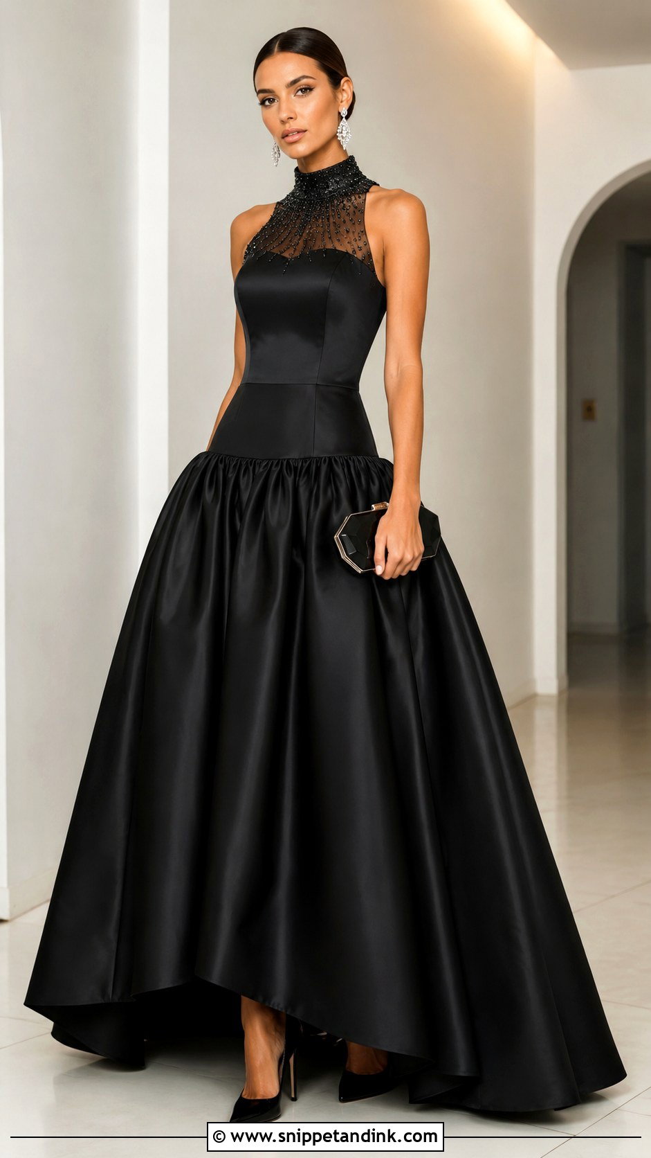 High Neck Drop Waist Ball Gown - Snippet and Ink - 20 Drop Waist Ball Gown Ideas