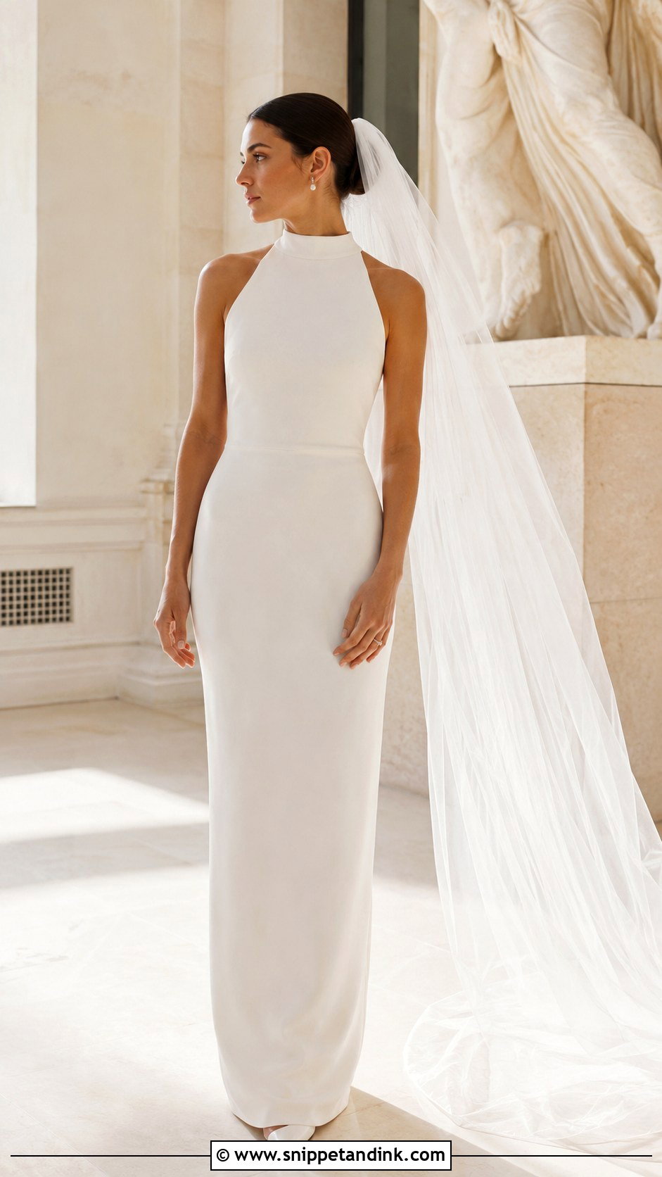 High Neck Elope Wedding Dress - Snippet and Ink - 20 Elope Wedding Dress Ideas
