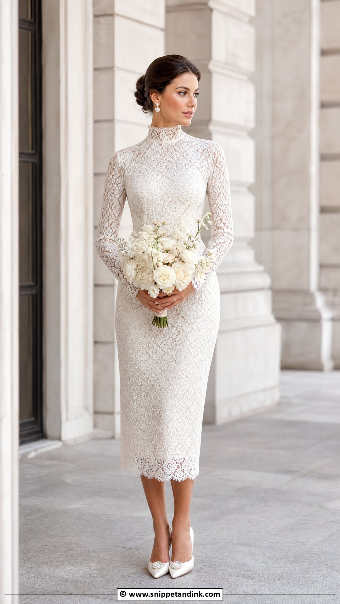 High Neck Elopement Dress - Snippet and Ink - 35 Elopement Dress Ideas