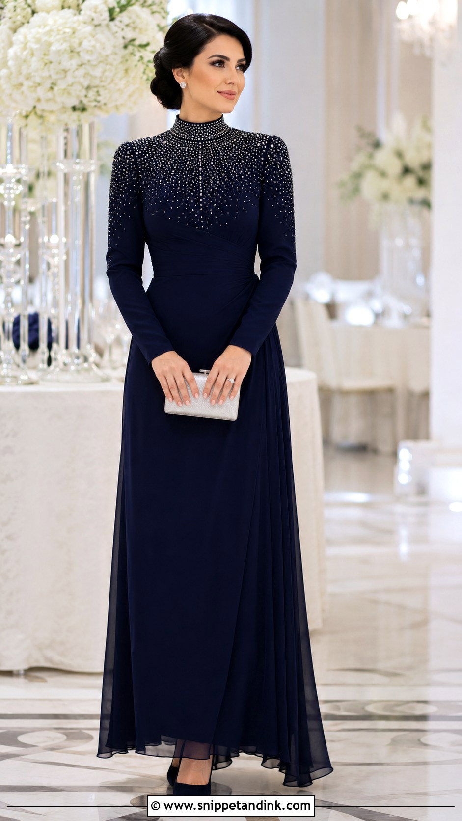 High Neck Embellished Gown - Snippet and Ink - 20 Gown Designer Ideas