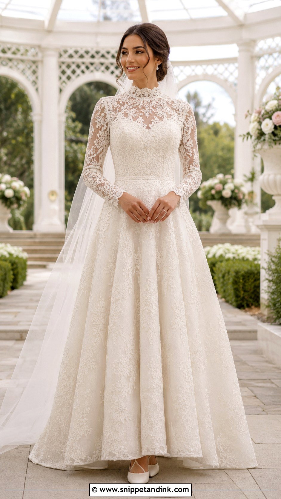 High Neck Embroidered Wedding Dress - Snippet and Ink - 20 Rich Wedding Dress Ideas