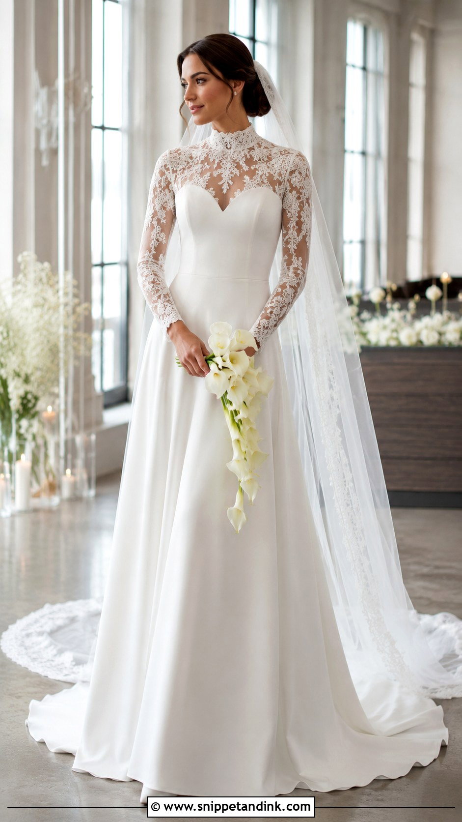 High Neck Evangeline Wedding Dress - Snippet and Ink - 20 Evangeline Wedding Dress Ideas
