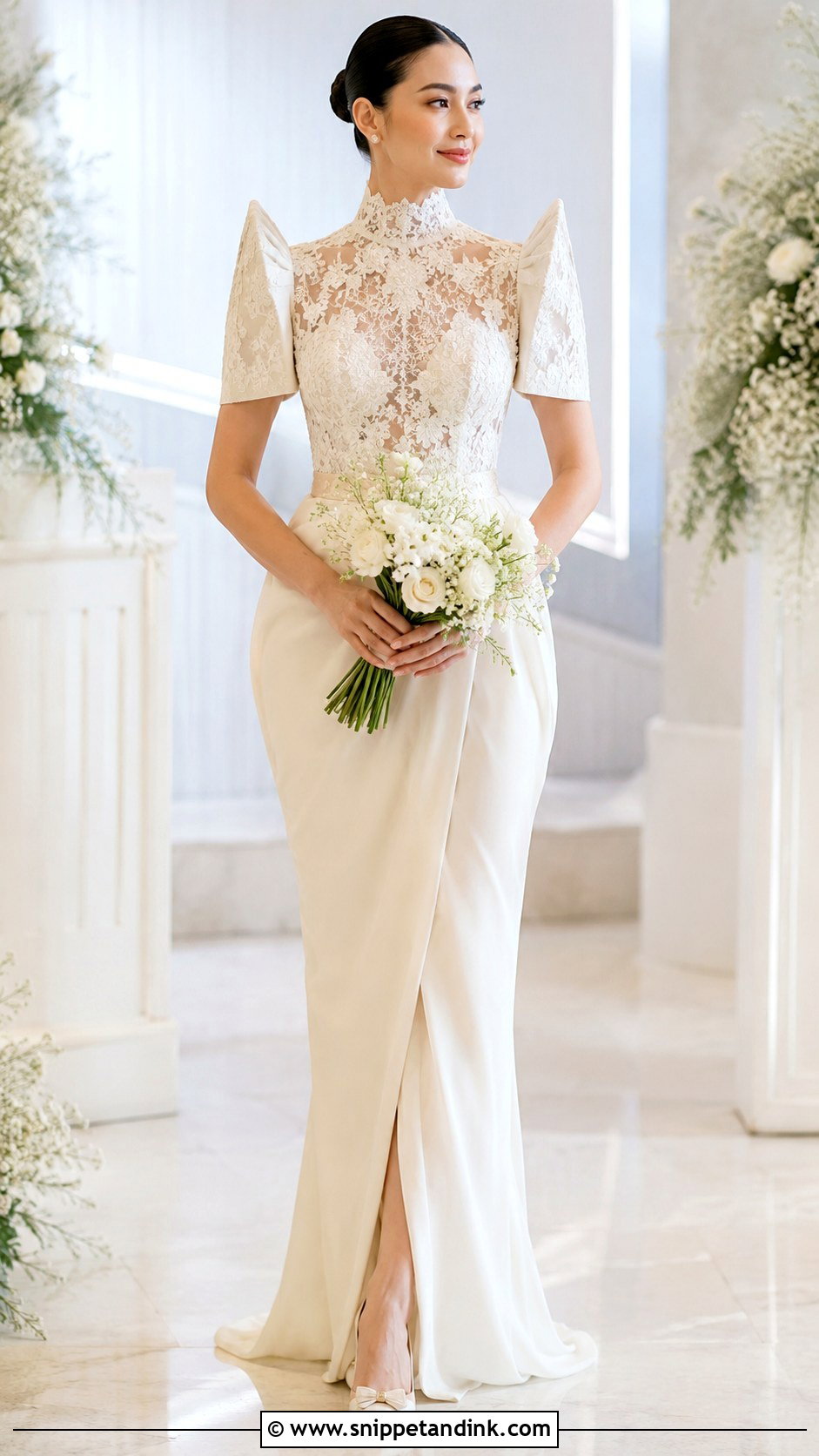 High Neck Filipiniana Wedding Gown - Snippet and Ink - 30 Filipiniana Wedding Dress Ideas