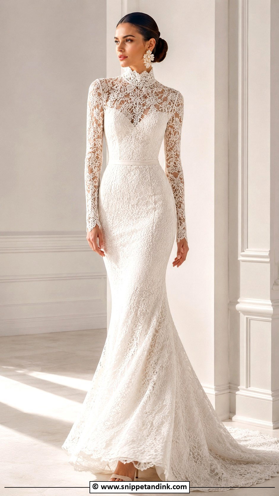 High Neck Fishtail Wedding Dress - Snippet and Ink - 25 Fishtail Wedding Dress Ideas