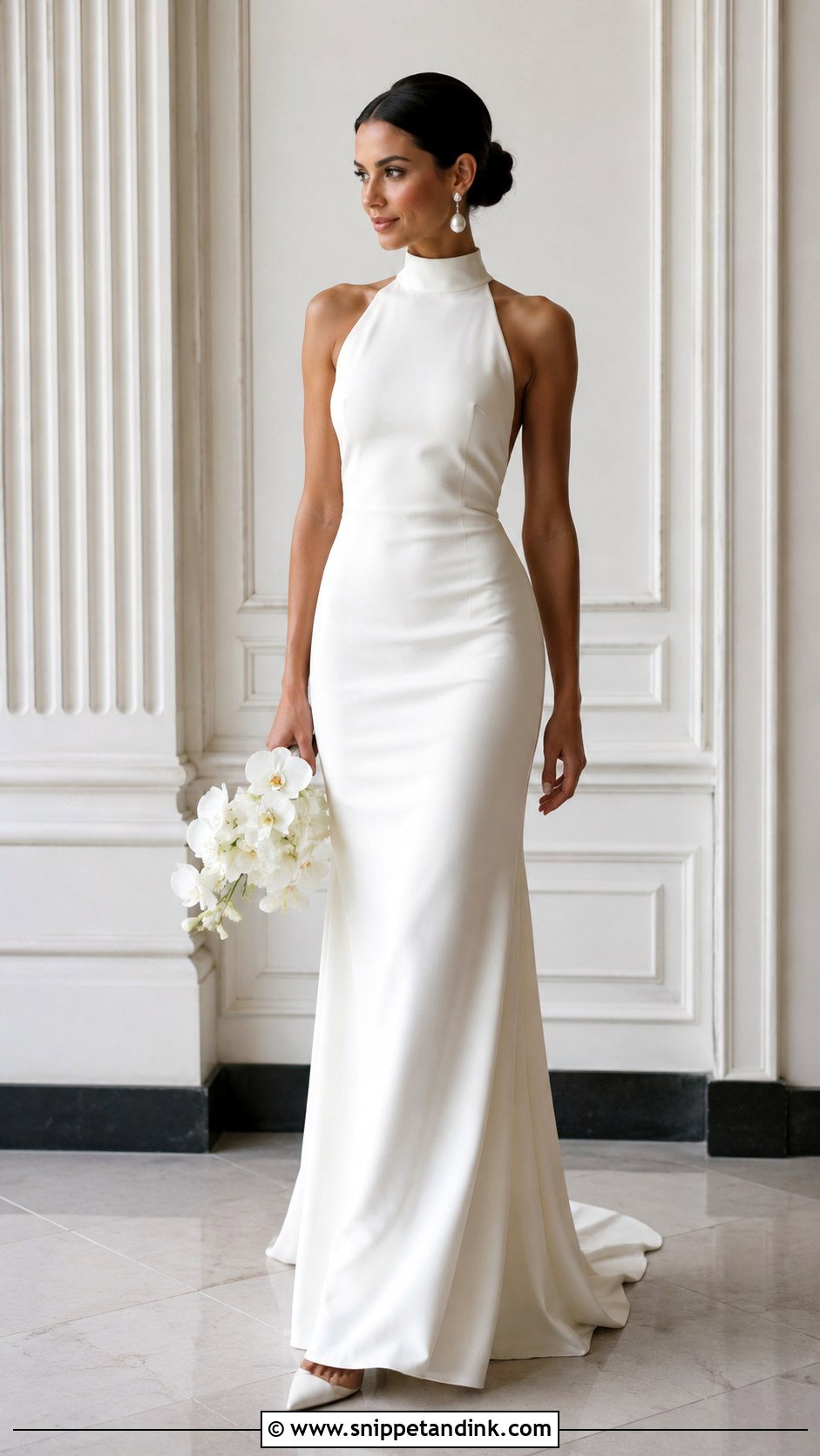 High Neck Fitted Wedding Dress - Snippet and Ink - 25 Form Fitting Wedding Dress Ideas