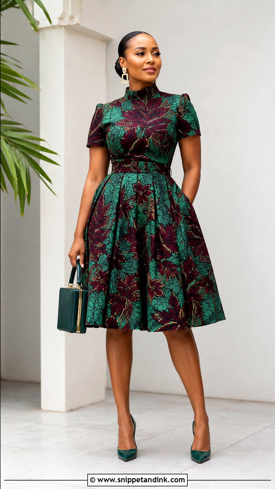 High Neck Flay Ankara Gown - Snippet and Ink - 20 Flay Ankara Gown Ideas