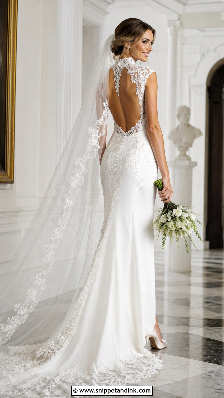 High Neck Flower Lace Wedding Dress - Snippet and Ink - 20 Flower Lace Wedding Dress Ideas