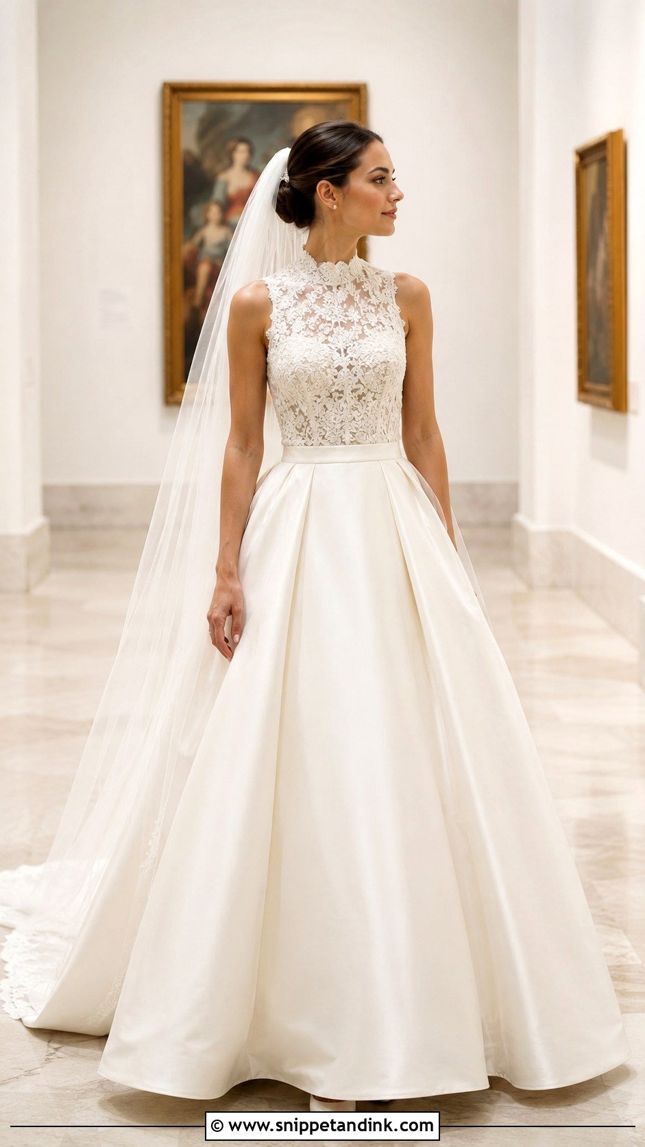 High Neck Full Skirt Wedding Dress - Snippet and Ink - 20 Full Skirt Wedding Dress Ideas