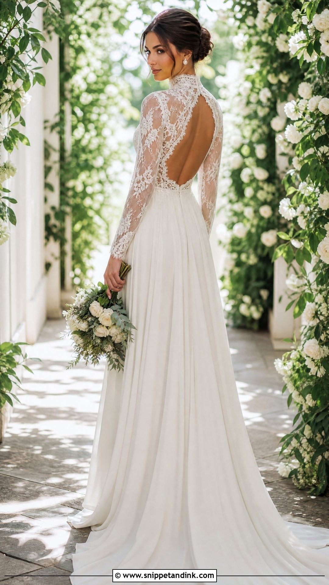 High Neck Garden Wedding Gown - Snippet and Ink - 25 Garden Wedding Gown Ideas