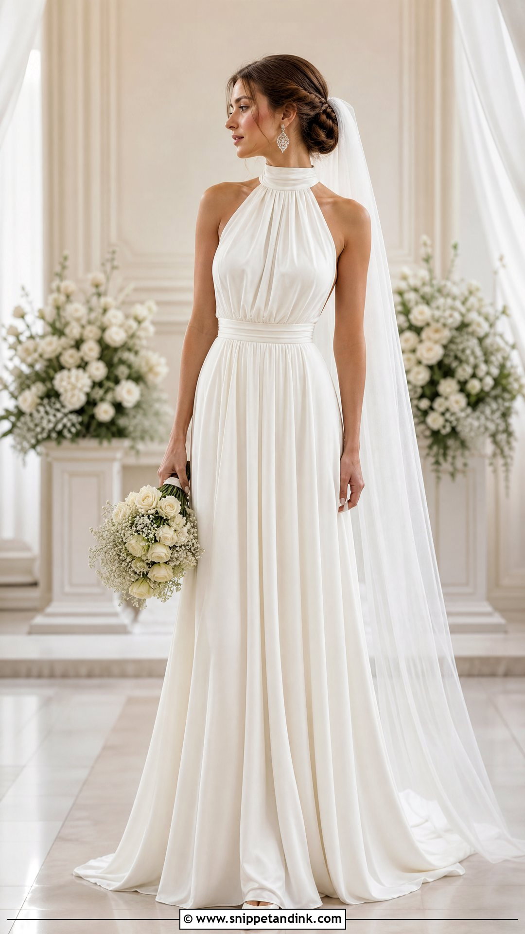 High Neck Greek Style Wedding Dress - Snippet and Ink - 25 Greek Style Wedding Dress Ideas