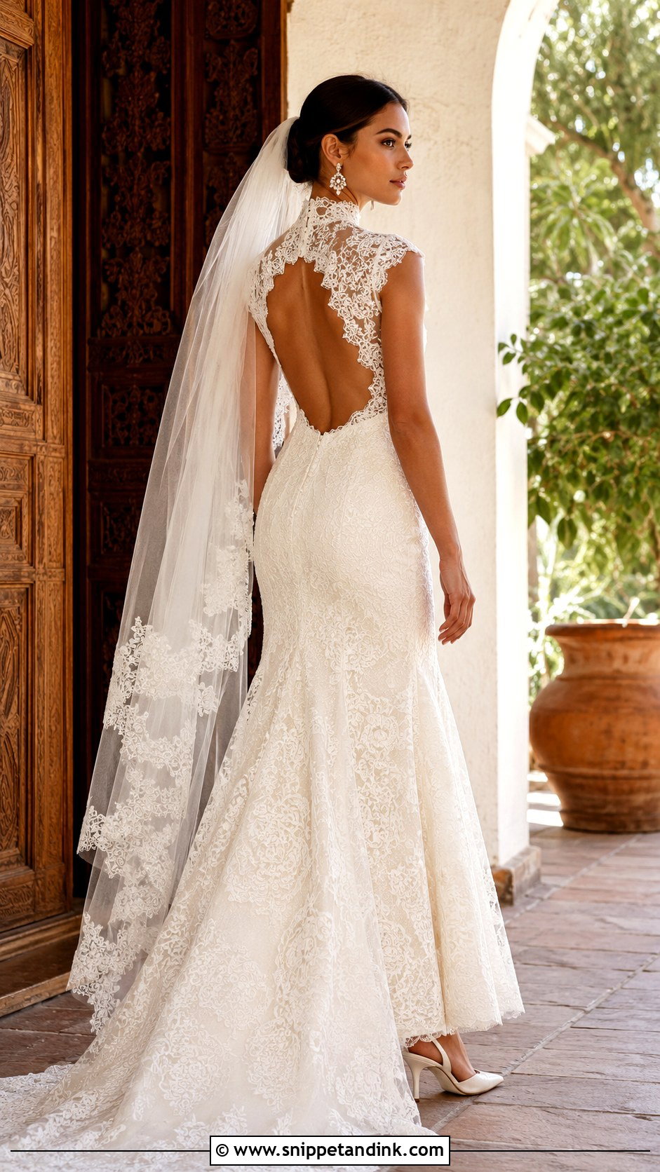 High Neck Hacienda Wedding Dress - Snippet and Ink - 20 Hacienda Wedding Dress Ideas