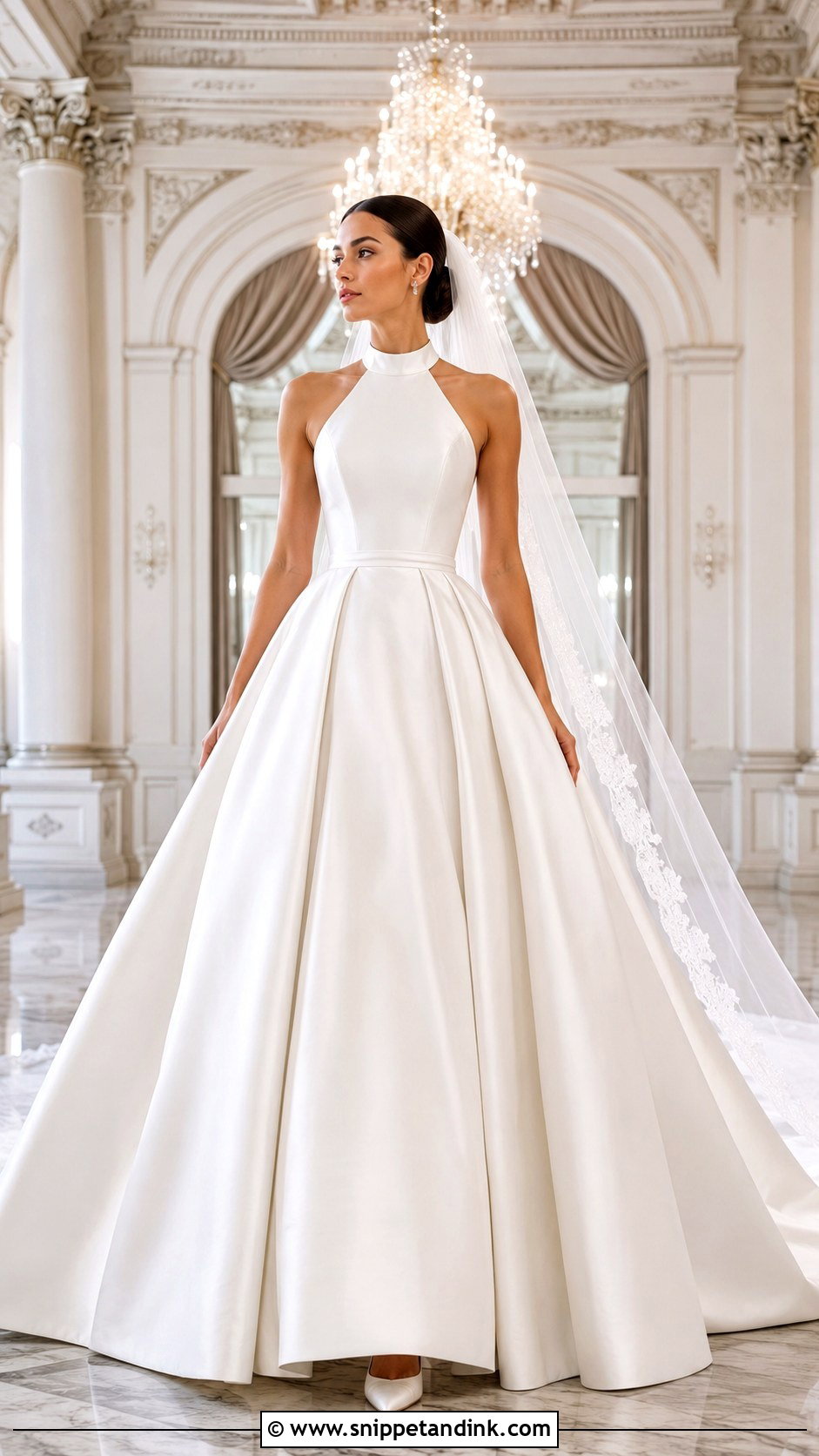 High Neck Halter Ball Gown Wedding Dress - Snippet and Ink - 20 Wedding Dresses Halter Top