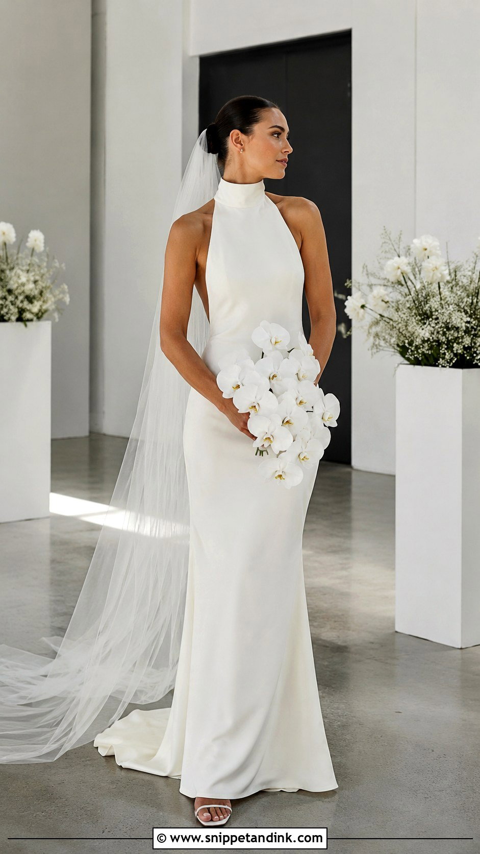 High Neck Halter Wedding Gown - Snippet and Ink - 20 Elegant Simple Wedding Gowns