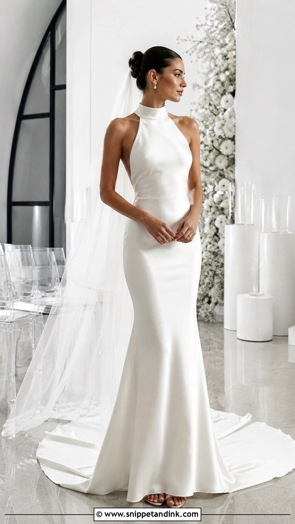 High Neck Halter Wedding Gown - Snippet and Ink - 20 High Neck Wedding Gown Ideas
