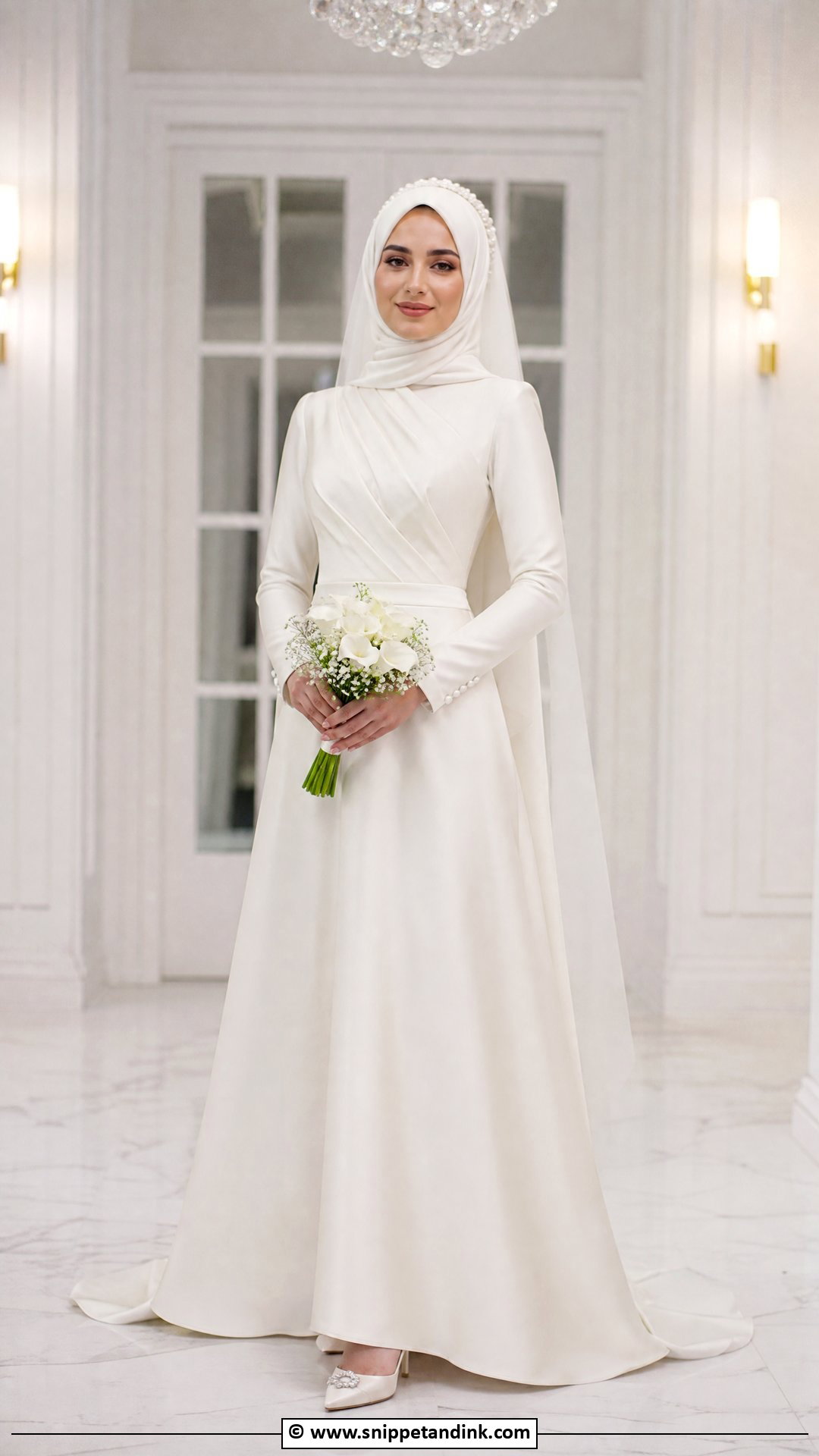 High Neck Hijab Wedding Dress - Snippet and Ink - 35 Hijab Wedding Dresses