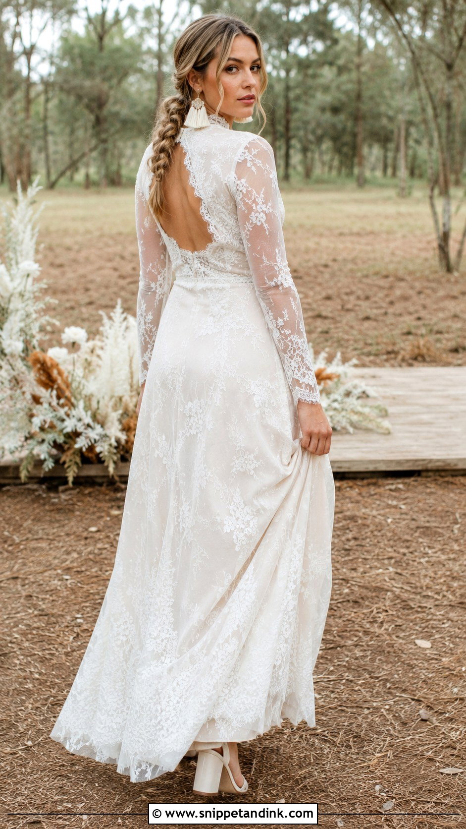 High Neck Hippie Wedding Dress - Snippet and Ink - 30 Hippie Wedding Dress Ideas
