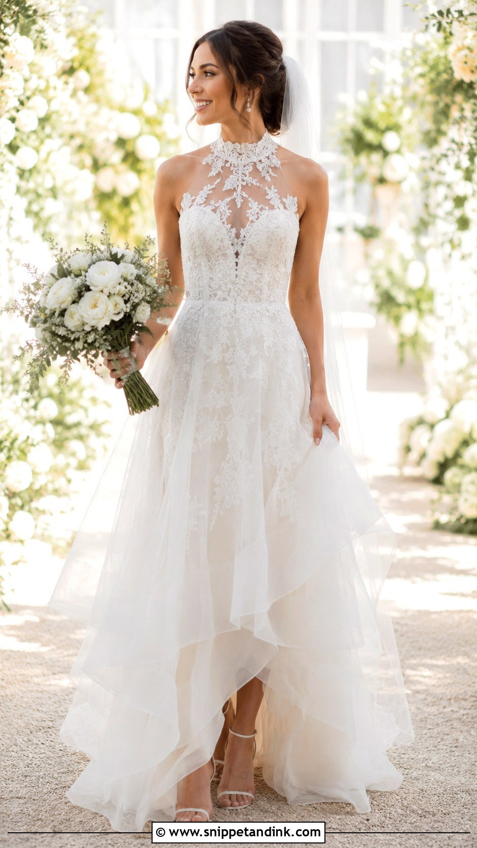 High Neck Illusion Wedding Dress - Snippet and Ink - 25 High Neck Wedding Dresses