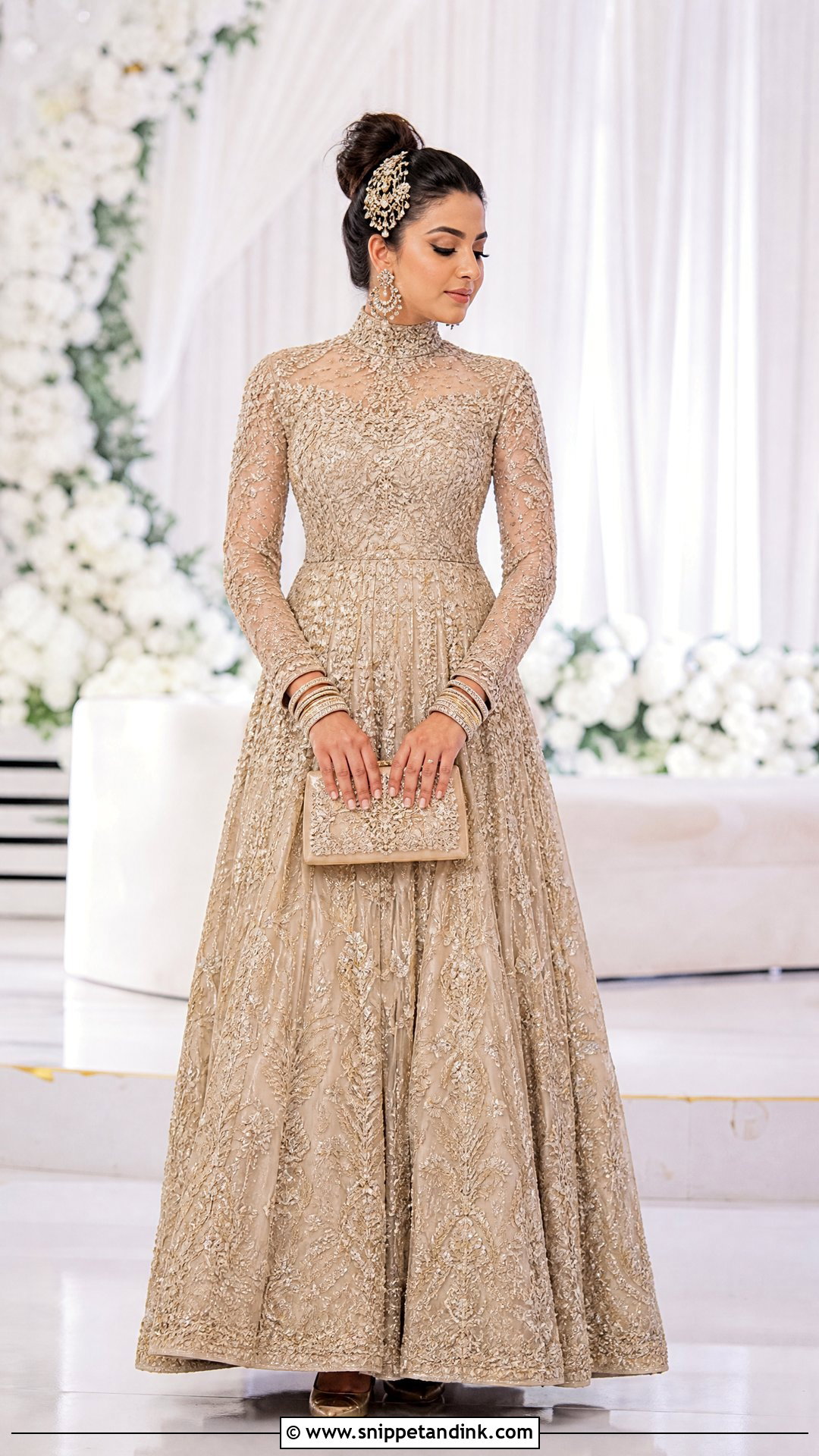 High Neck Indian Bridal Gown - Snippet and Ink - 20 Indian Bridal Gown Ideas