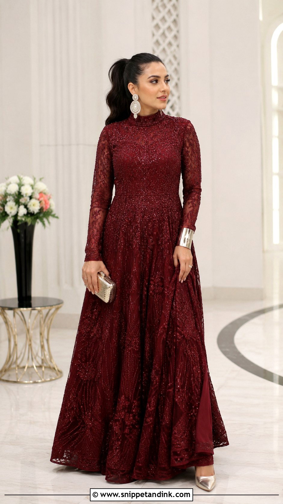 High Neck Indian Wedding Gown - Snippet and Ink - 20 Indian Wedding Gown Ideas