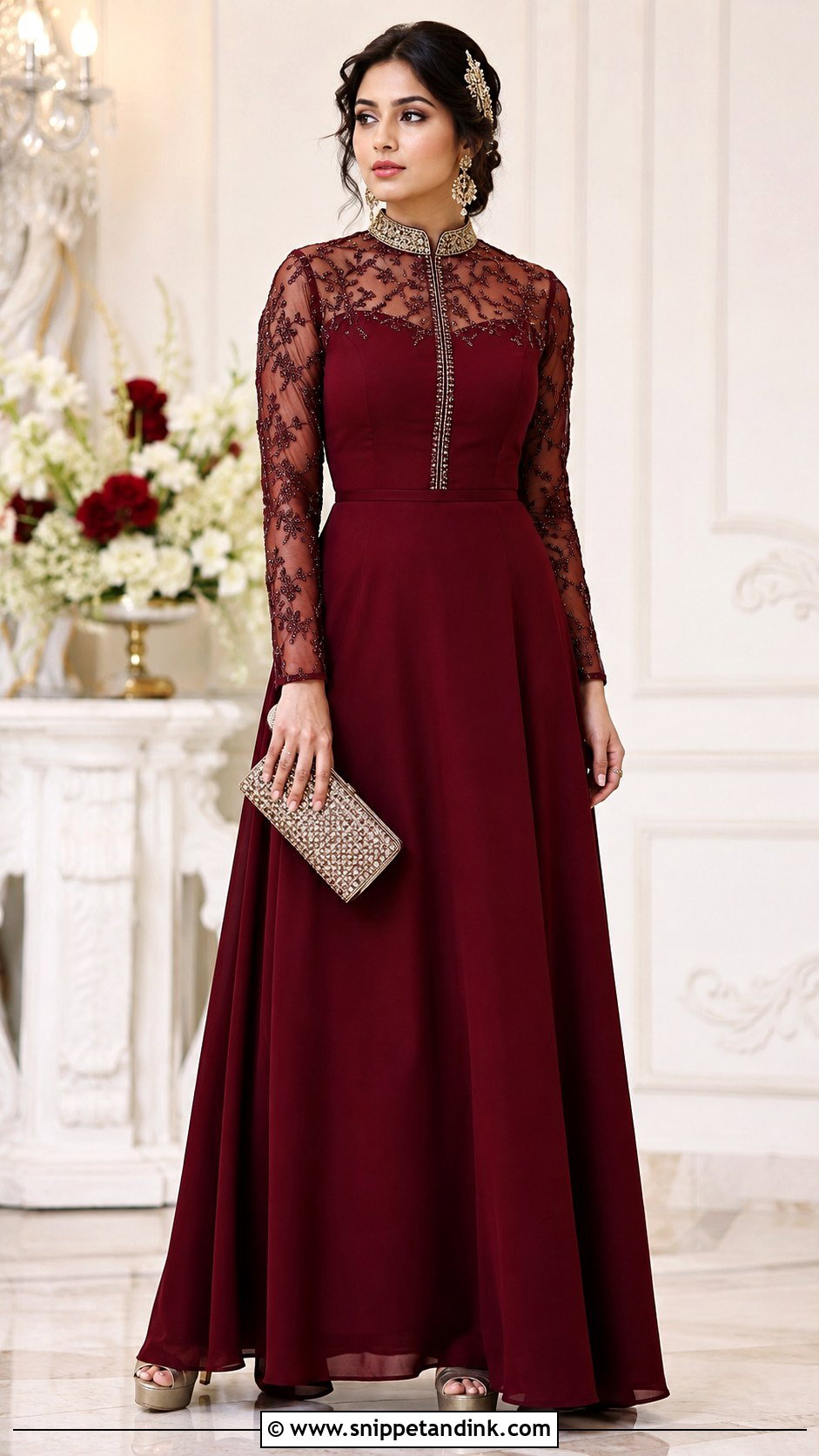 High Neck Indo Western Gown For Indian Wedding - Snippet and Ink - 20 Indo Western Gowns Indian Weddings