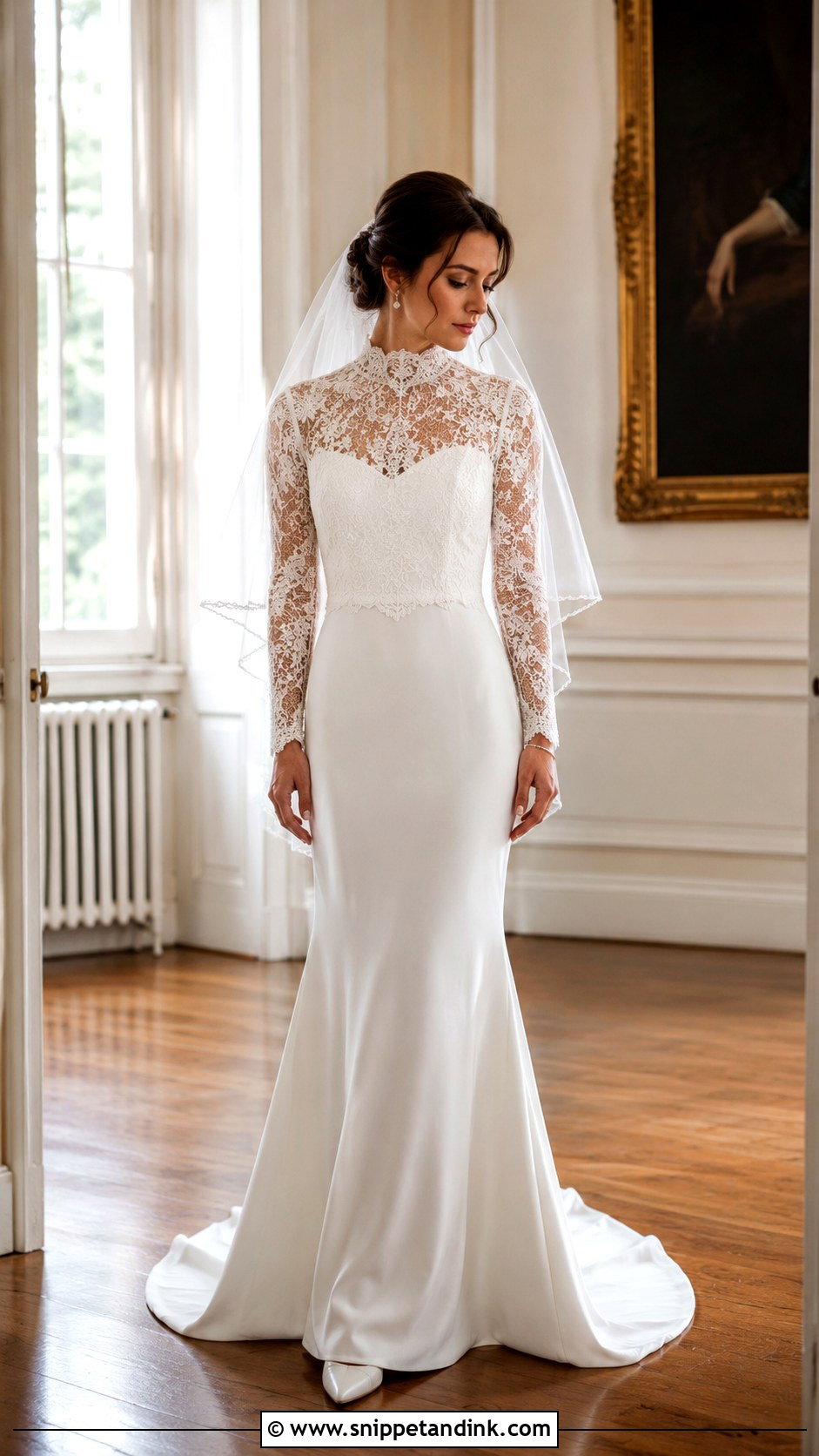 High Neck Irish Lace Wedding Dress - Snippet and Ink - 20 Irish Celtic Wedding Dress Ideas