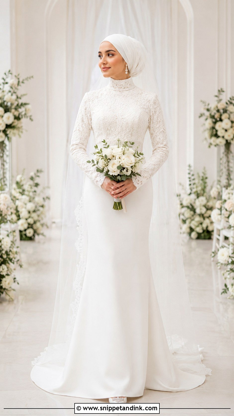 High Neck Islamic Wedding Dress - Snippet and Ink - 25 Islamic Wedding Dresses