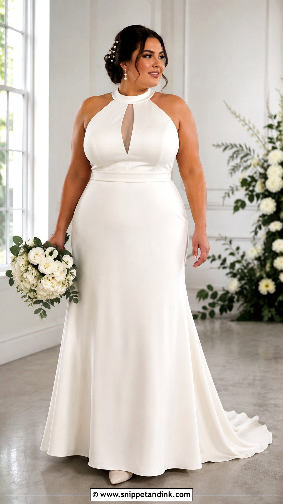 High Neck Keyhole Wedding Dress - Snippet and Ink - 20 Big Bust Wedding Dresses