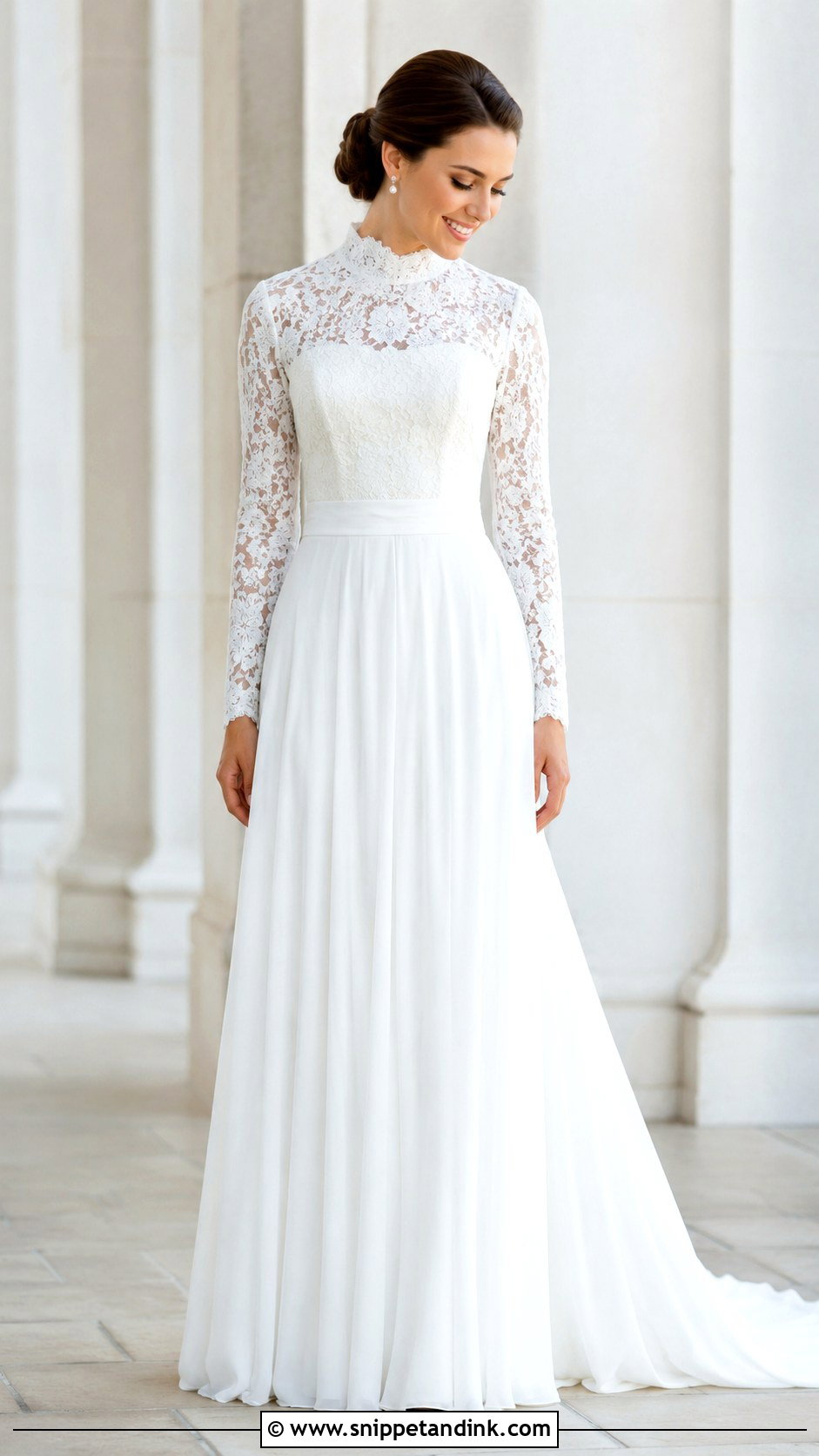 High Neck LDS Wedding Dress - Snippet and Ink - 25 Lds Wedding Dresses
