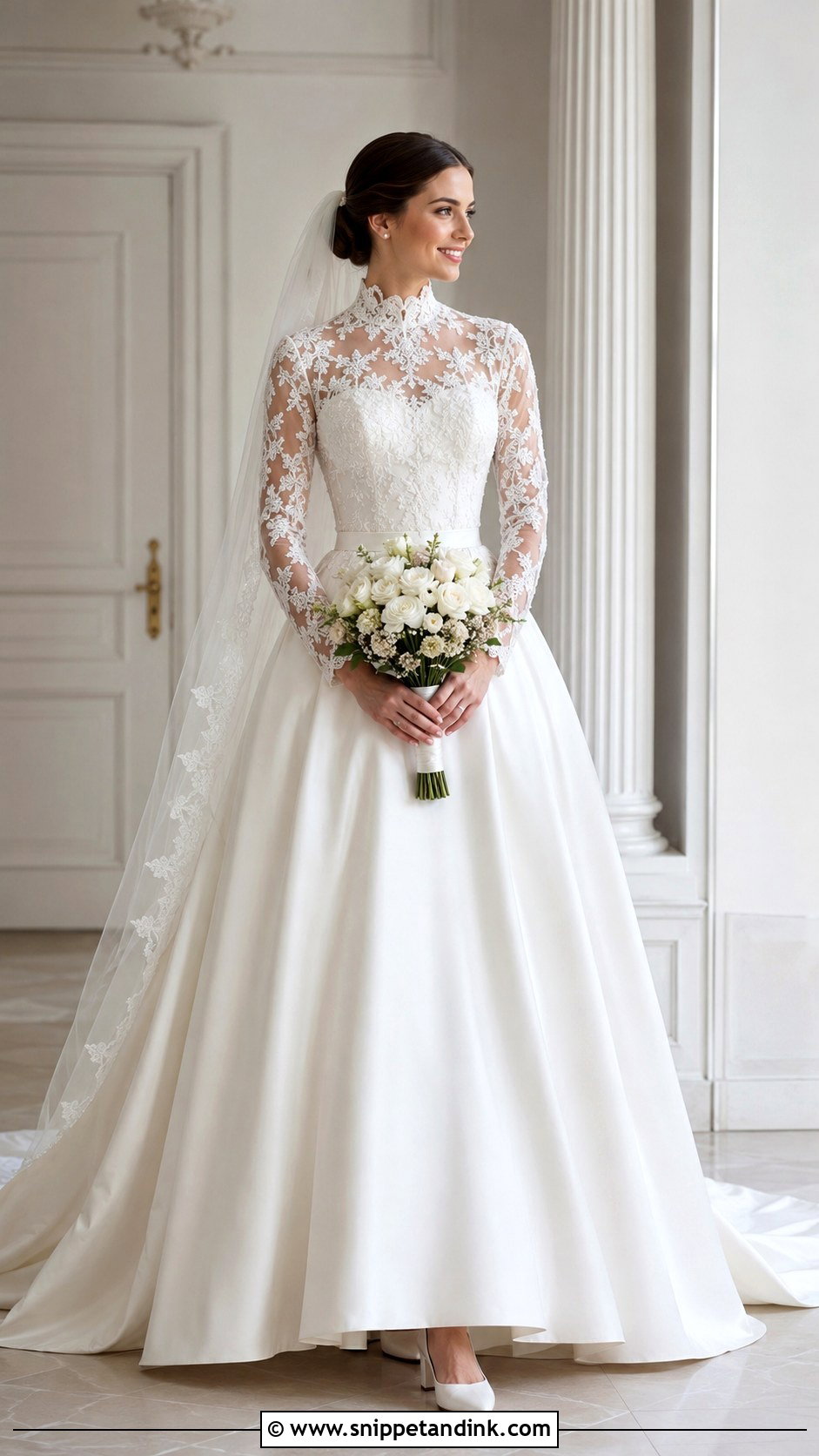 High Neck Lace Ball Gown Wedding Dress - Snippet and Ink - 20 Big Wedding Dresses Ball Gown Princesses