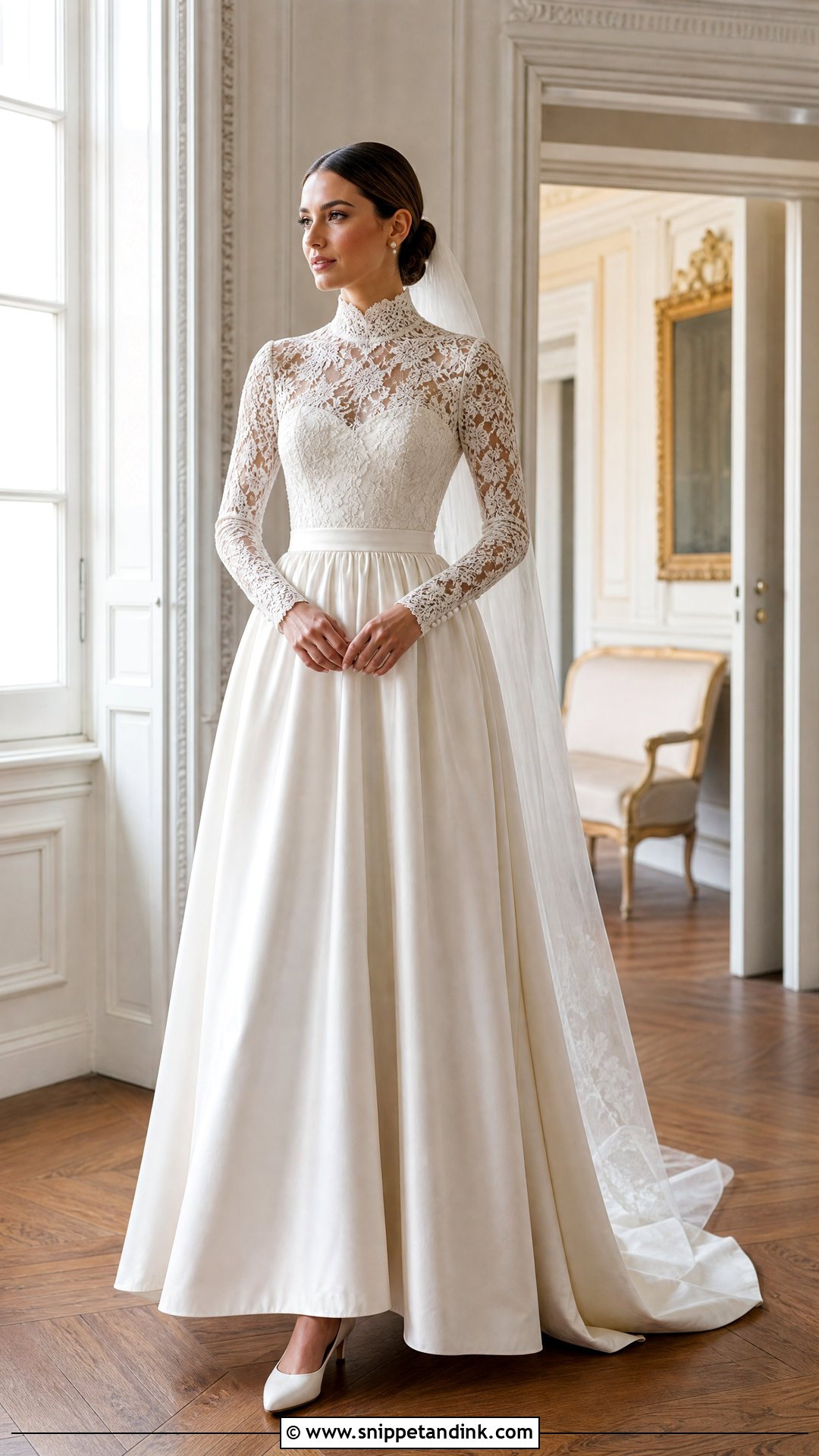 High Neck Lace Bride Dress - Snippet and Ink - 20 Romantic Bride Dress Ideas