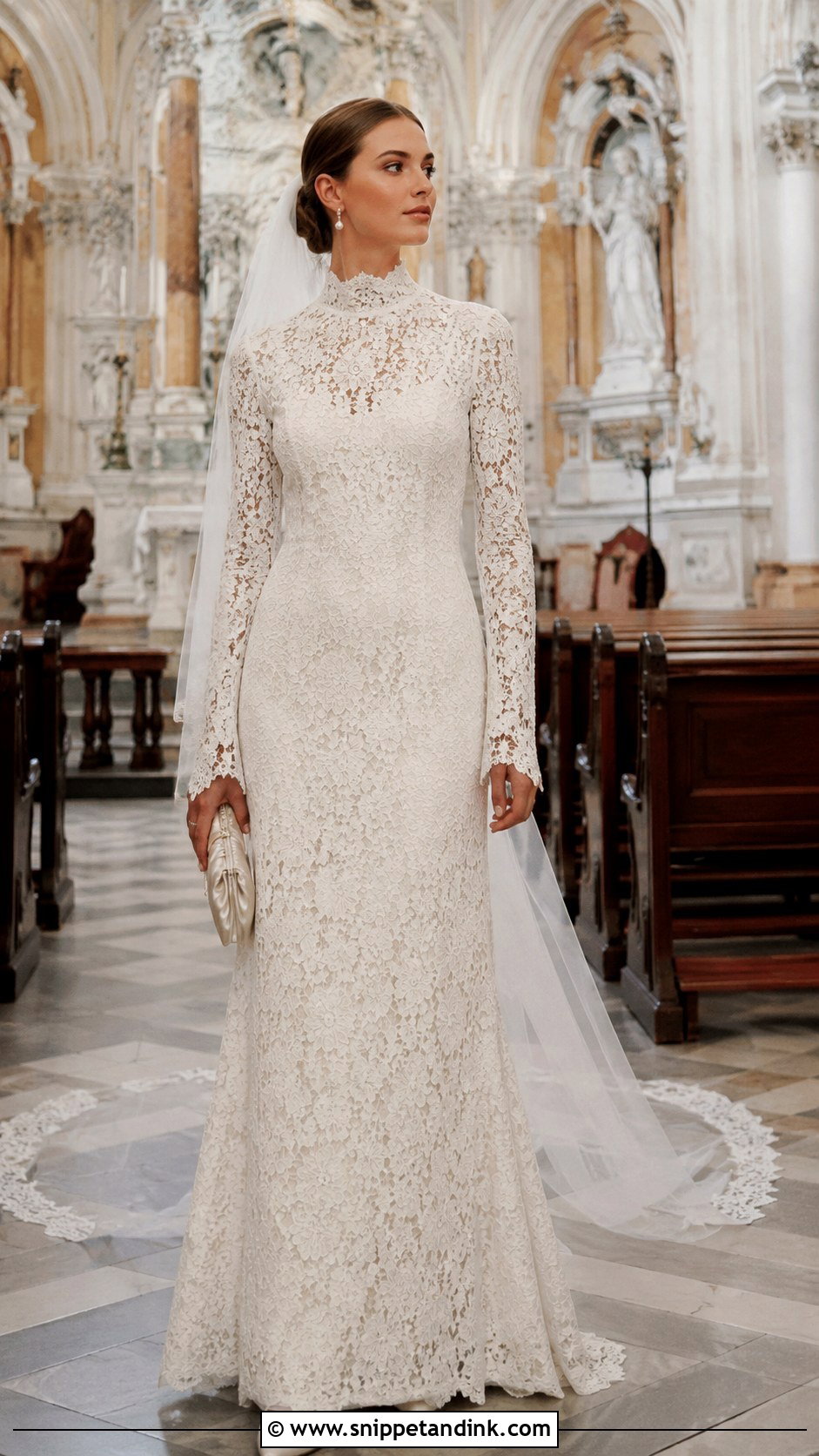 High Neck Lace Convalidation Dress - Snippet and Ink - 20 Convalidation Ceremony Dress Ideas