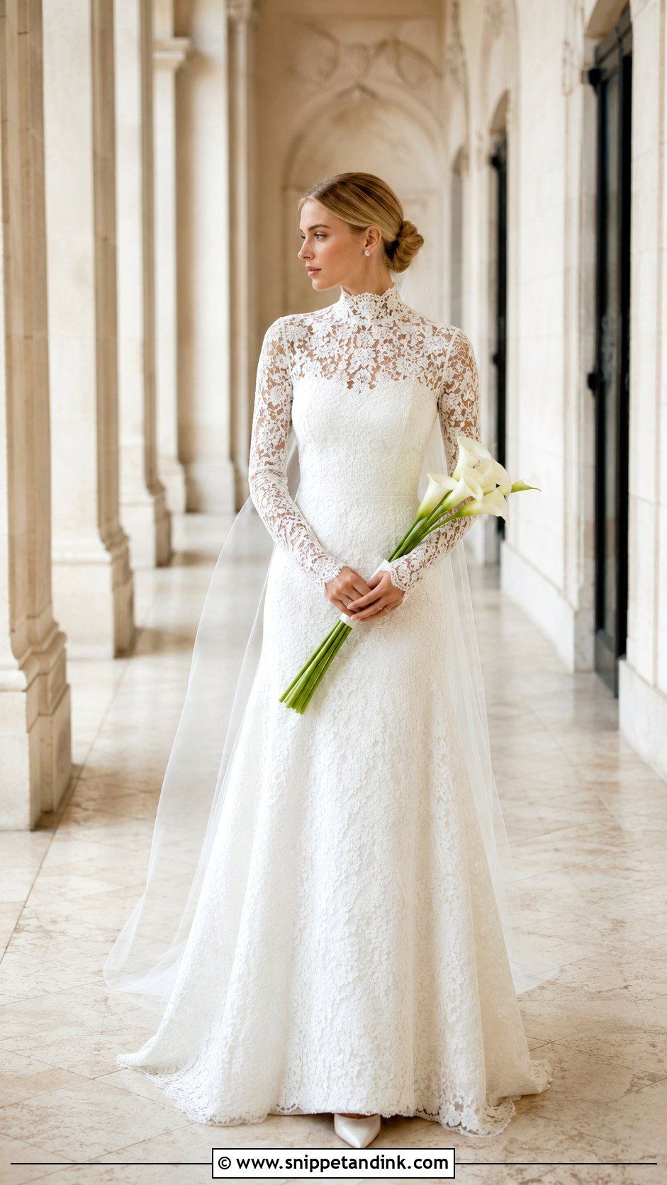 High Neck Lace Couture Wedding Dress - Snippet and Ink - 20 Couture Wedding Dresses