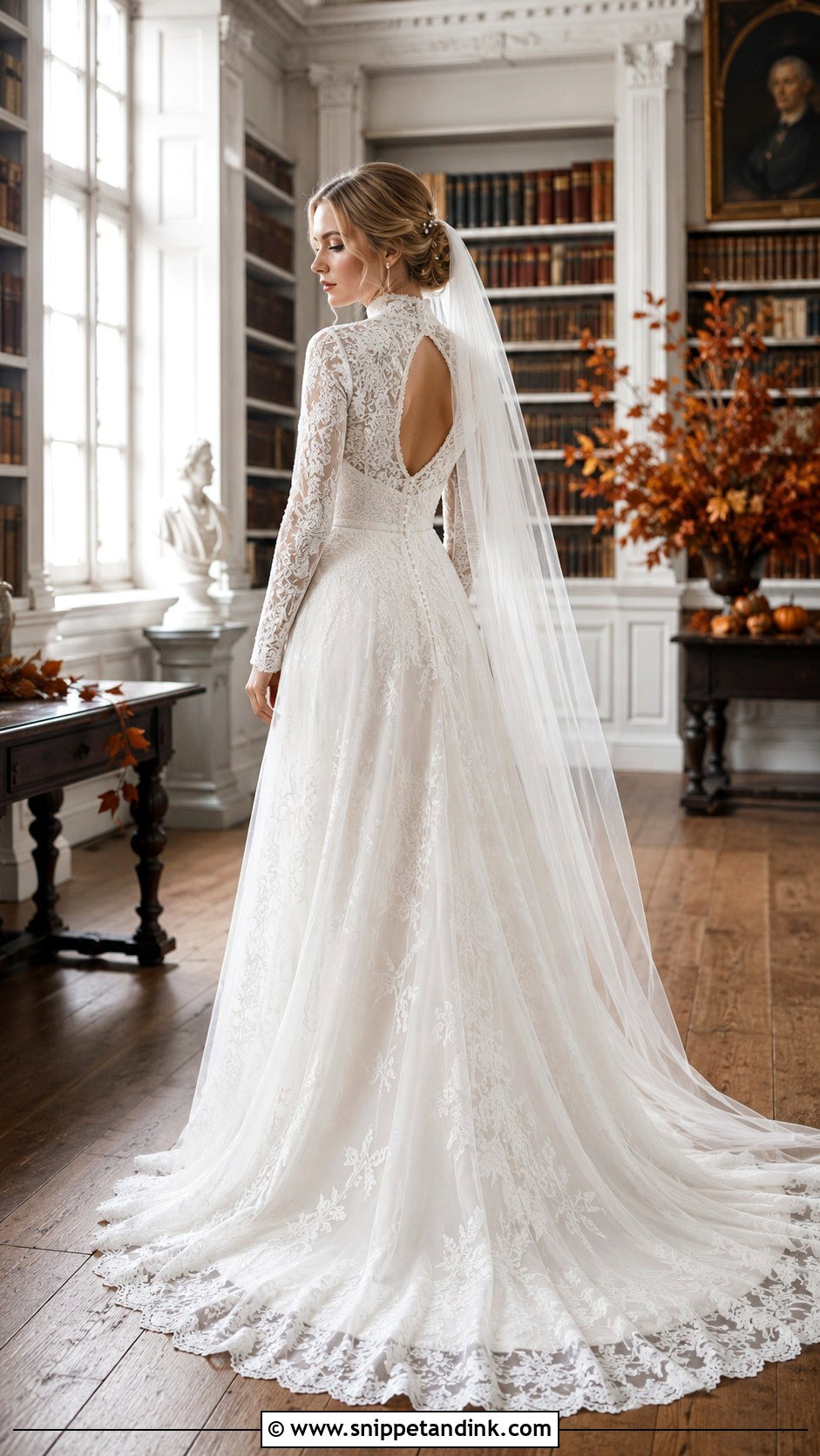 High Neck Lace Fall Bridal Dress - Snippet and Ink - 20 Fall Bridal Dresses