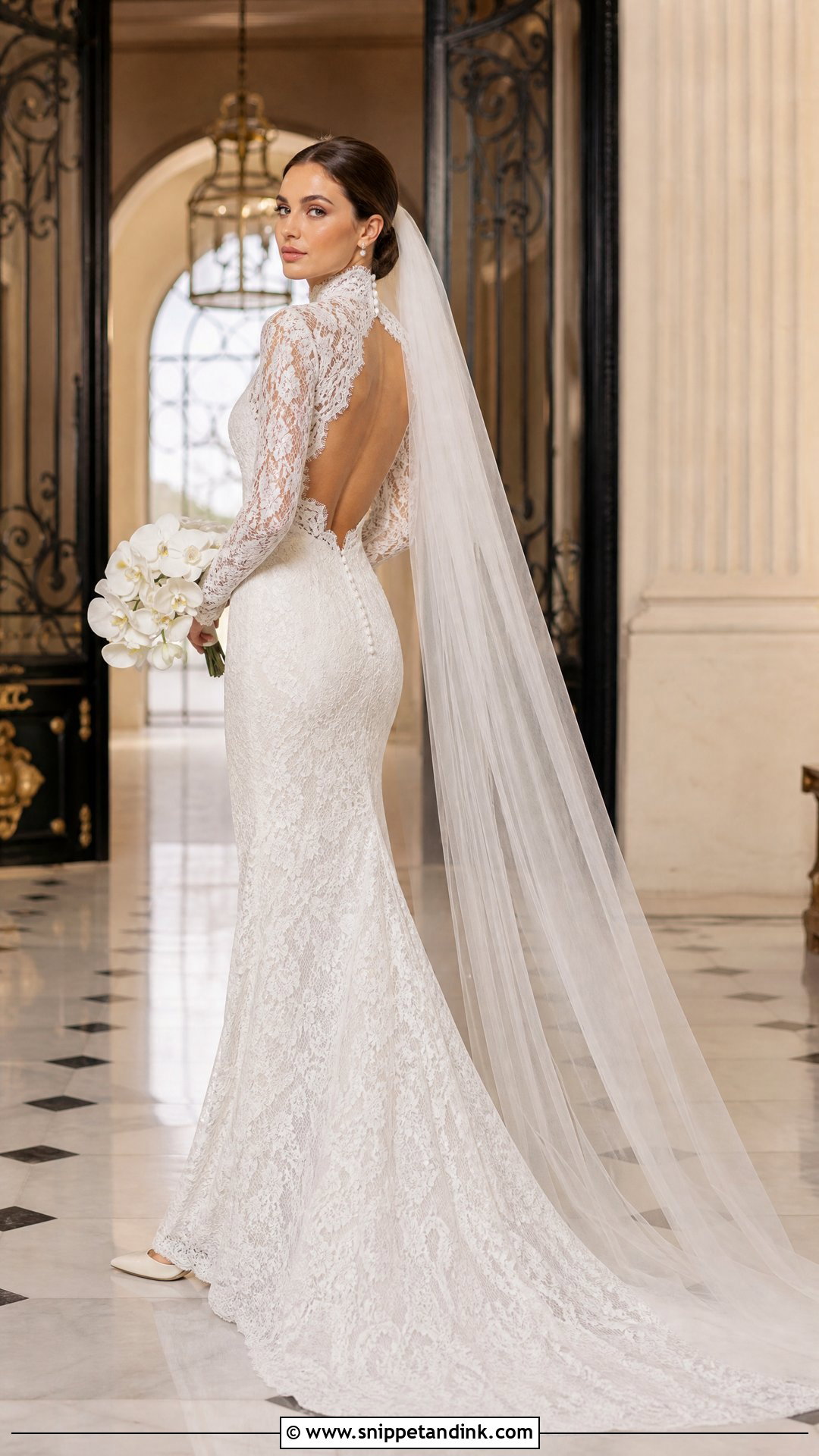 High Neck Lace Mermaid Wedding Dress - Snippet and Ink - 25 Mermaid Bride Dress Ideas