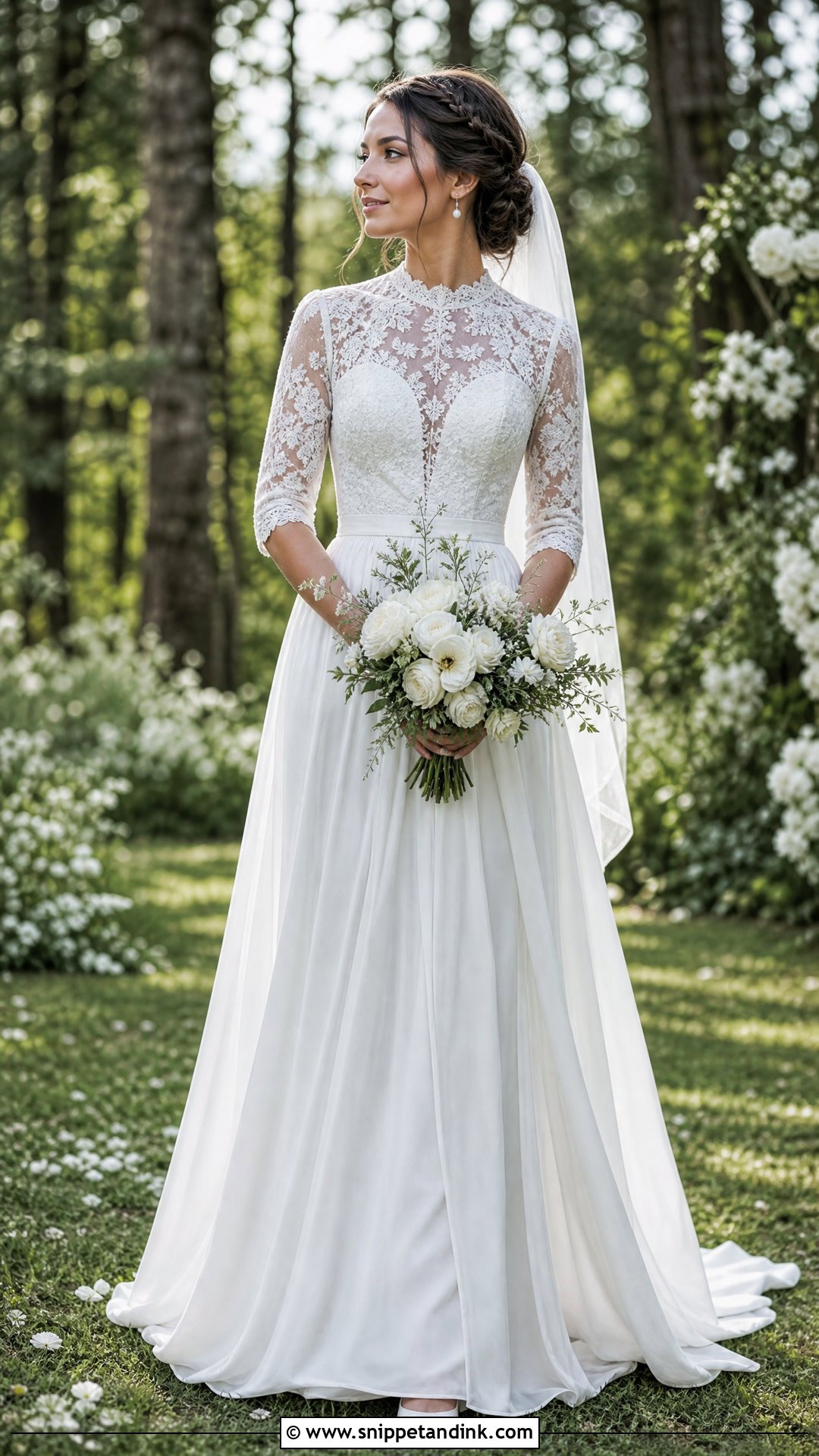 High Neck Lace Scotland Wedding Dress - Snippet and Ink - 20 Scotland Wedding Dress Ideas