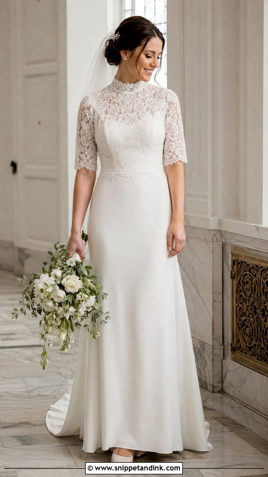 High Neck Lace Utah Wedding Dress - Snippet and Ink - 20 Utah Wedding Dress Ideas