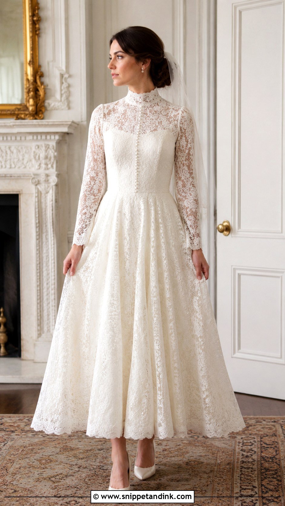 High Neck Lace Vintage Wedding Dress - Snippet and Ink - 25 High Neck Lace Wedding Dress Ideas
