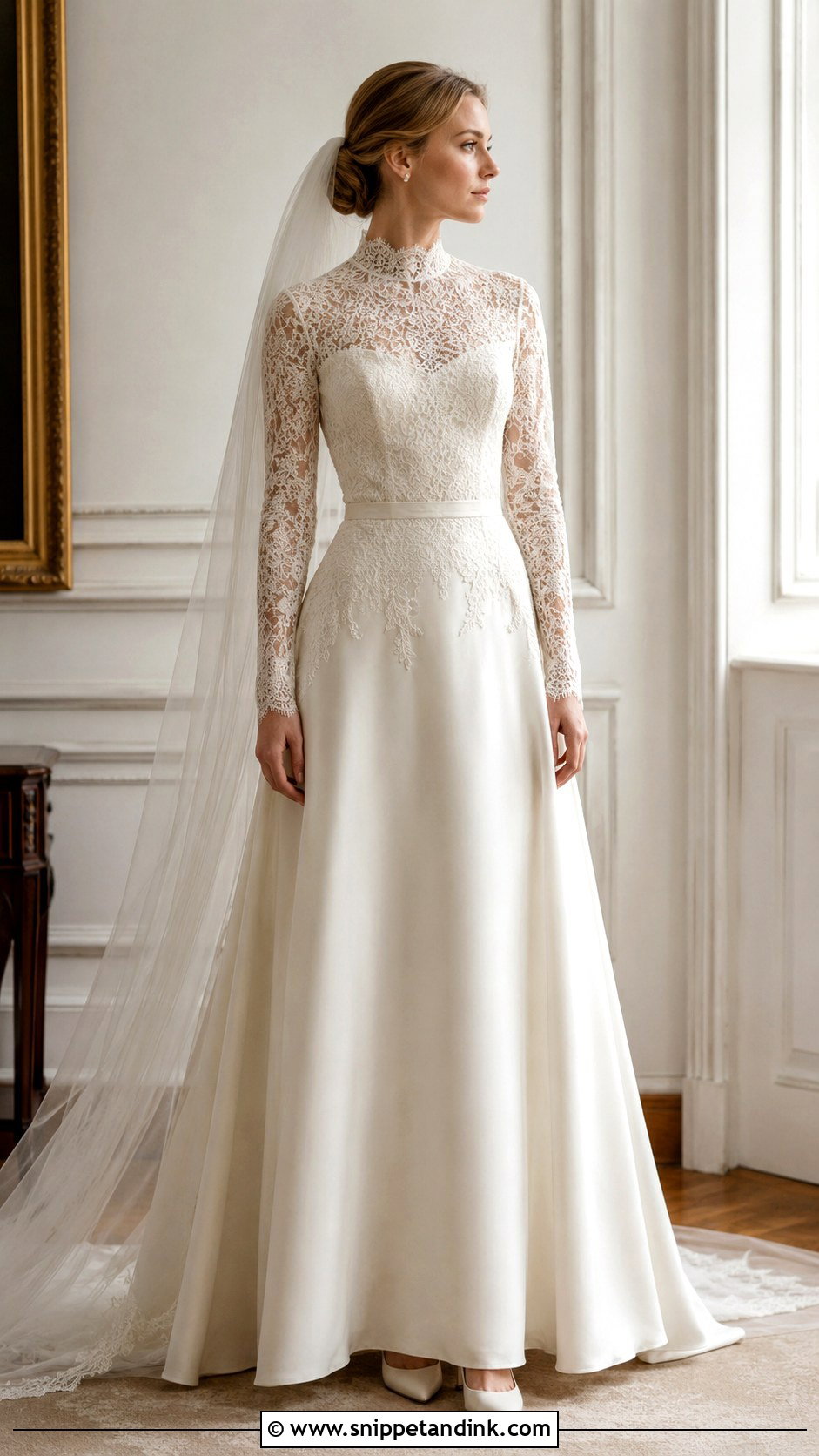 High Neck Lace Wedding Dress - Snippet and Ink - 25 Soft Romantic Wedding Dress Ideas