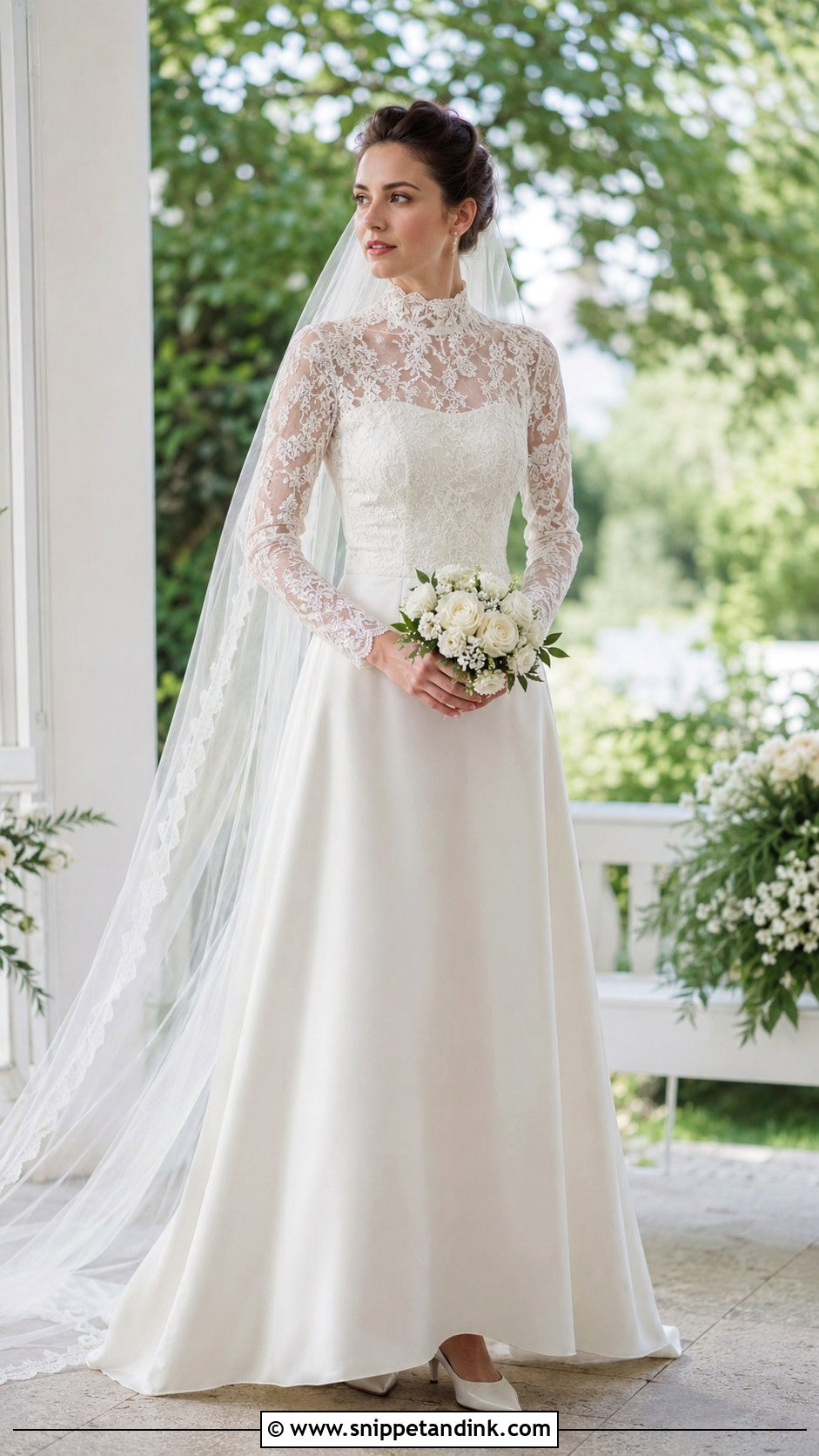 High Neck Lace Wedding Dress - Snippet and Ink - 20 1990 Wedding Dress Ideas