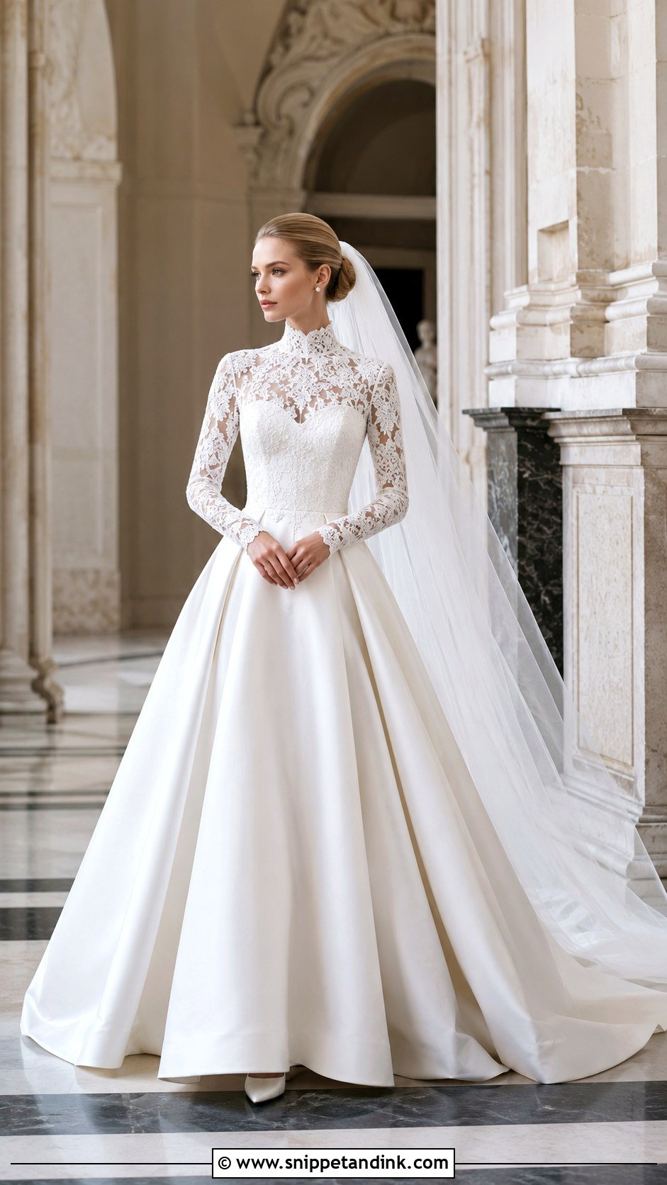 High Neck Lace Wedding Dress - Snippet and Ink - 20 Grand Wedding Dress Ideas